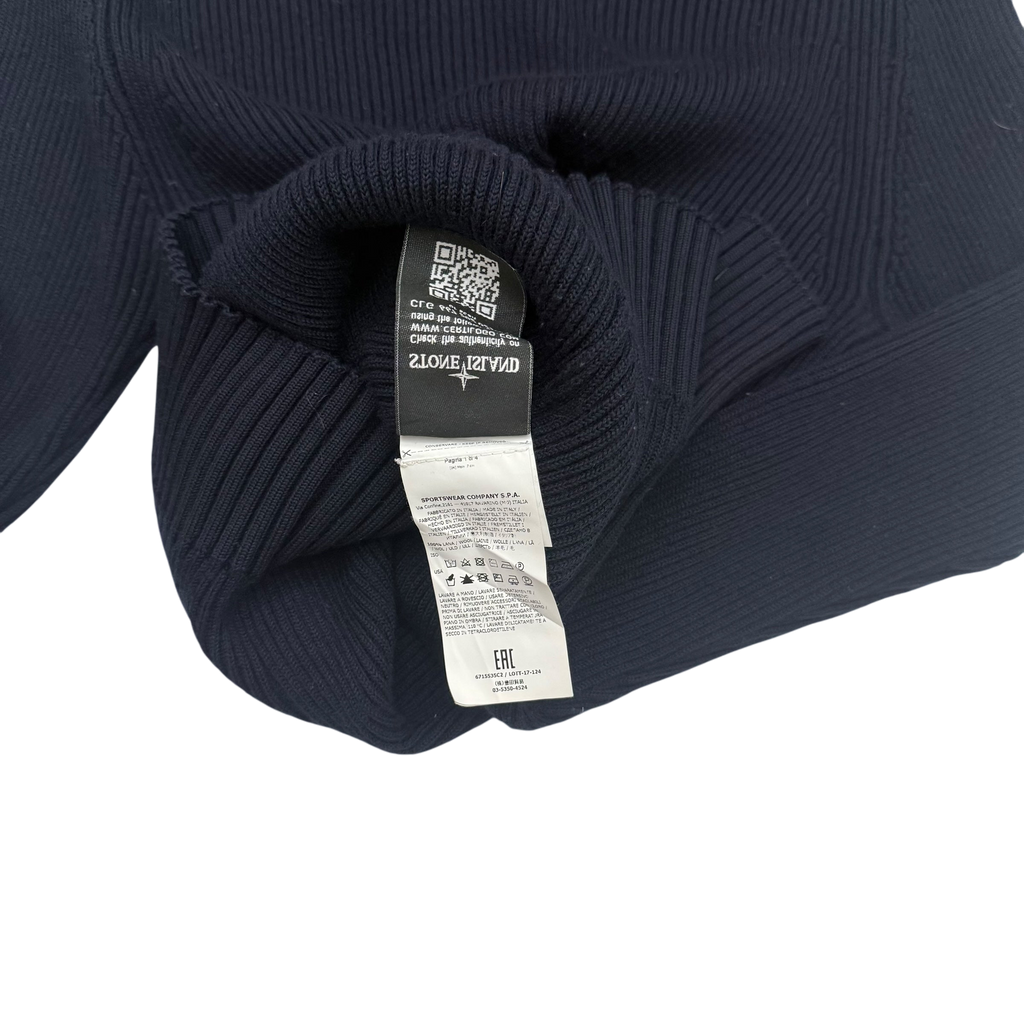 Stone Island Pure Wool Turtleneck Sweatshirt Navy (Size L)