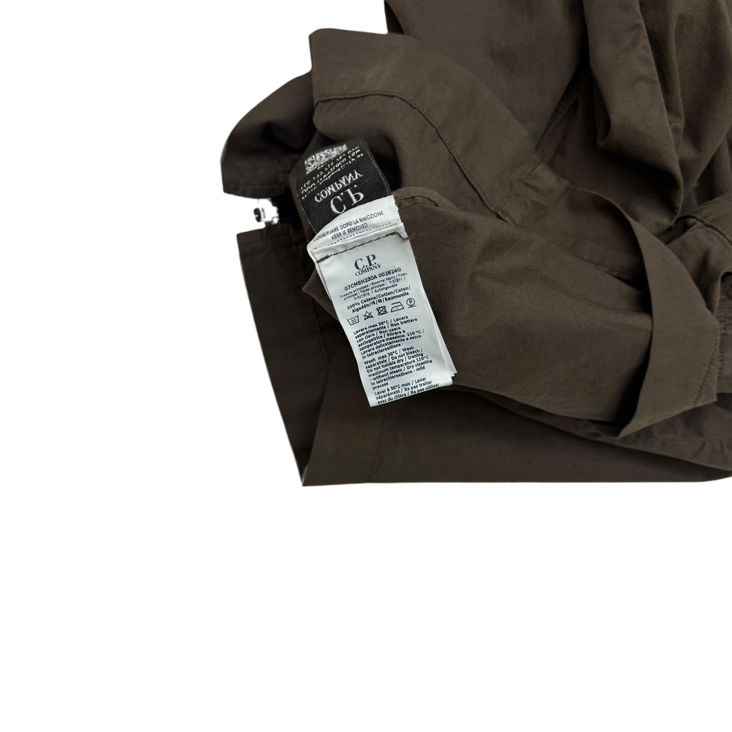 C.P. Company Gabardine Pocket Lens Overshirt Brown (Fits L-XL)