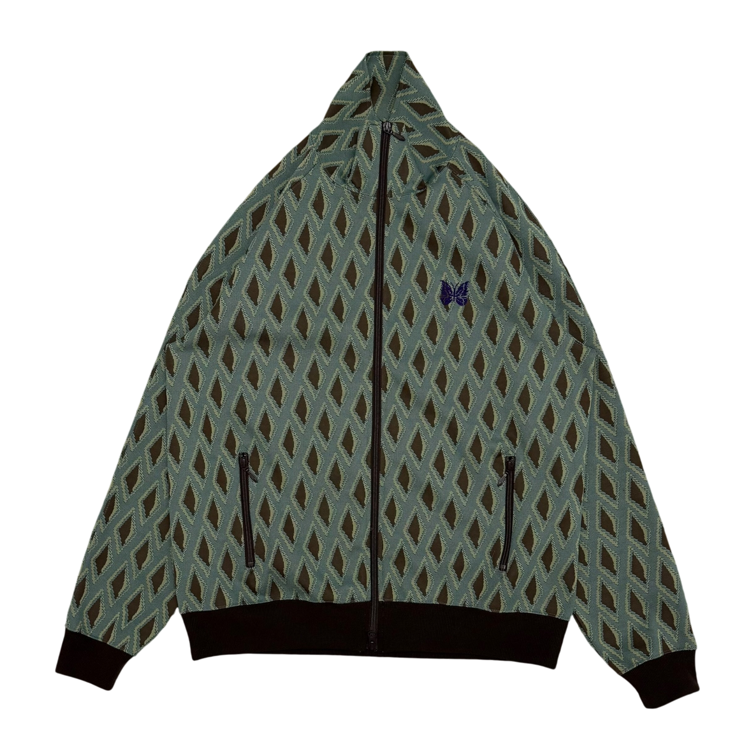 Needles Poly Jacquard Track Jacket Turquoise (Size L)