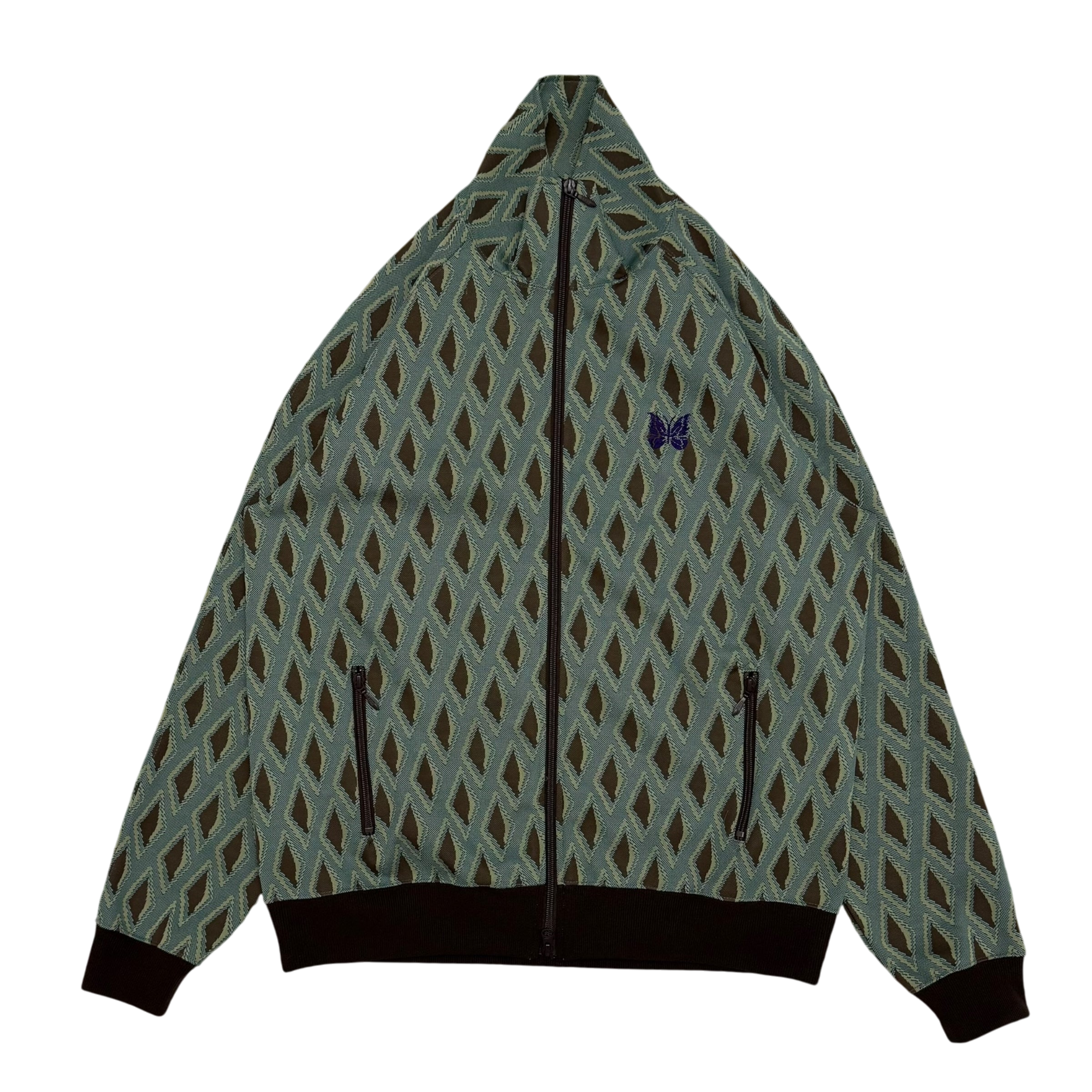 Needles Poly Jacquard Track Jacket Turquoise (Size L)