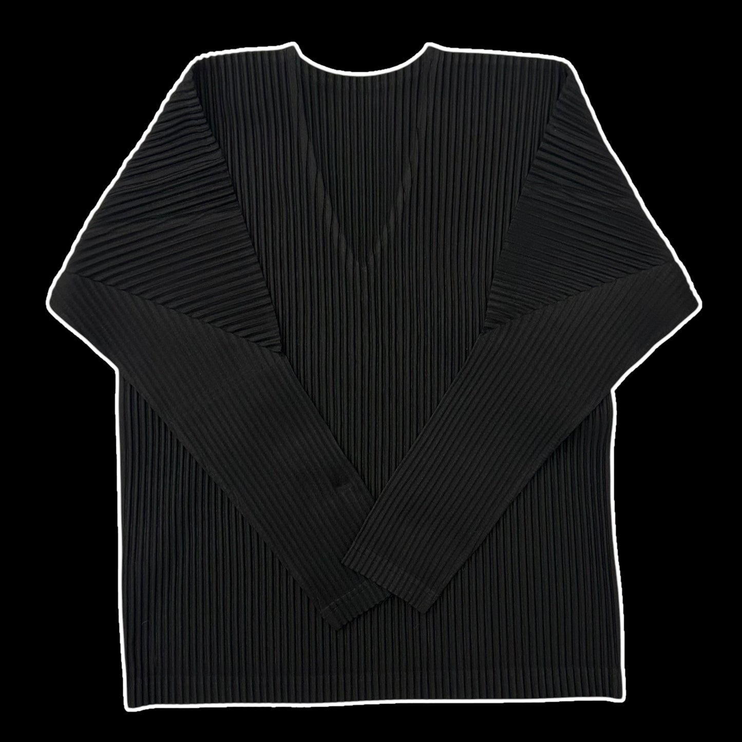 Issey Miyake Homme Plisse V-Neck Top Black (Fits M)