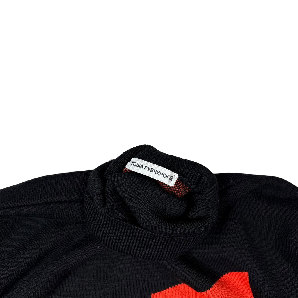 Gosha Rubchinskiy AW18 Enemy ВРАГ Turtleneck Sweatshirt Black (Size XL)