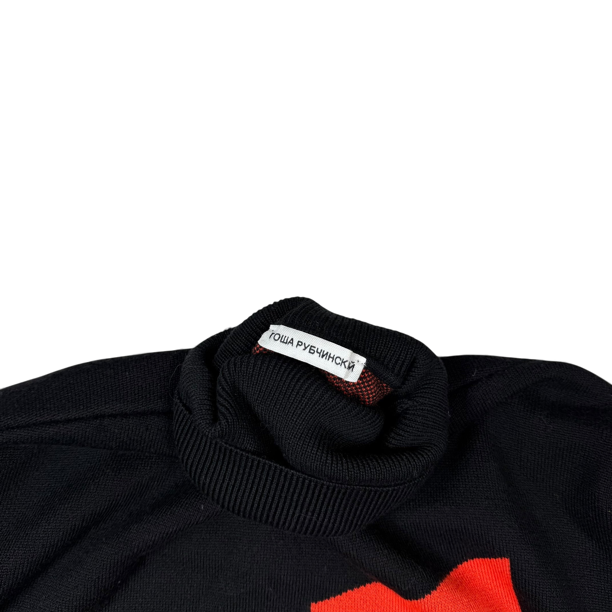 Gosha Rubchinskiy AW18 Enemy ВРАГ Turtleneck Sweatshirt Black (Size XL)