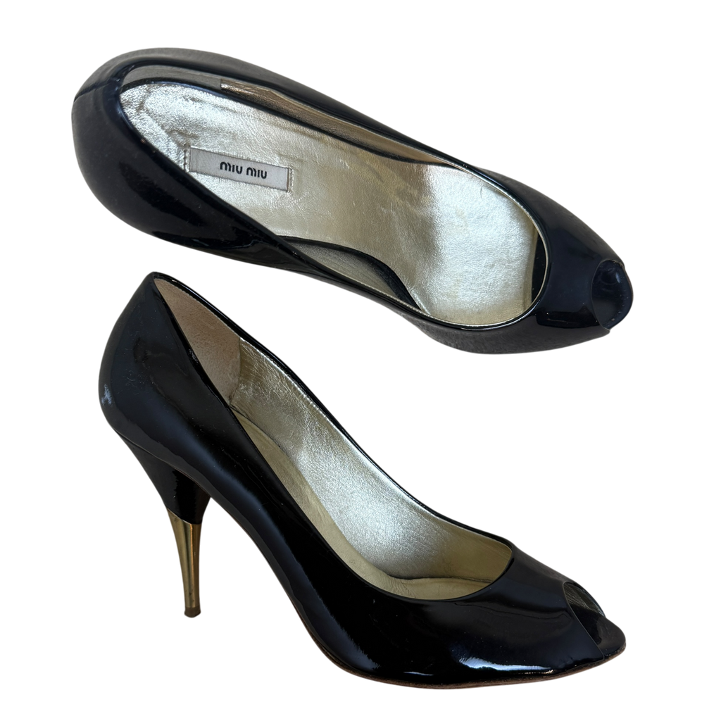 Miu Miu Patent Leather Pumps Black (Size EU36.5)