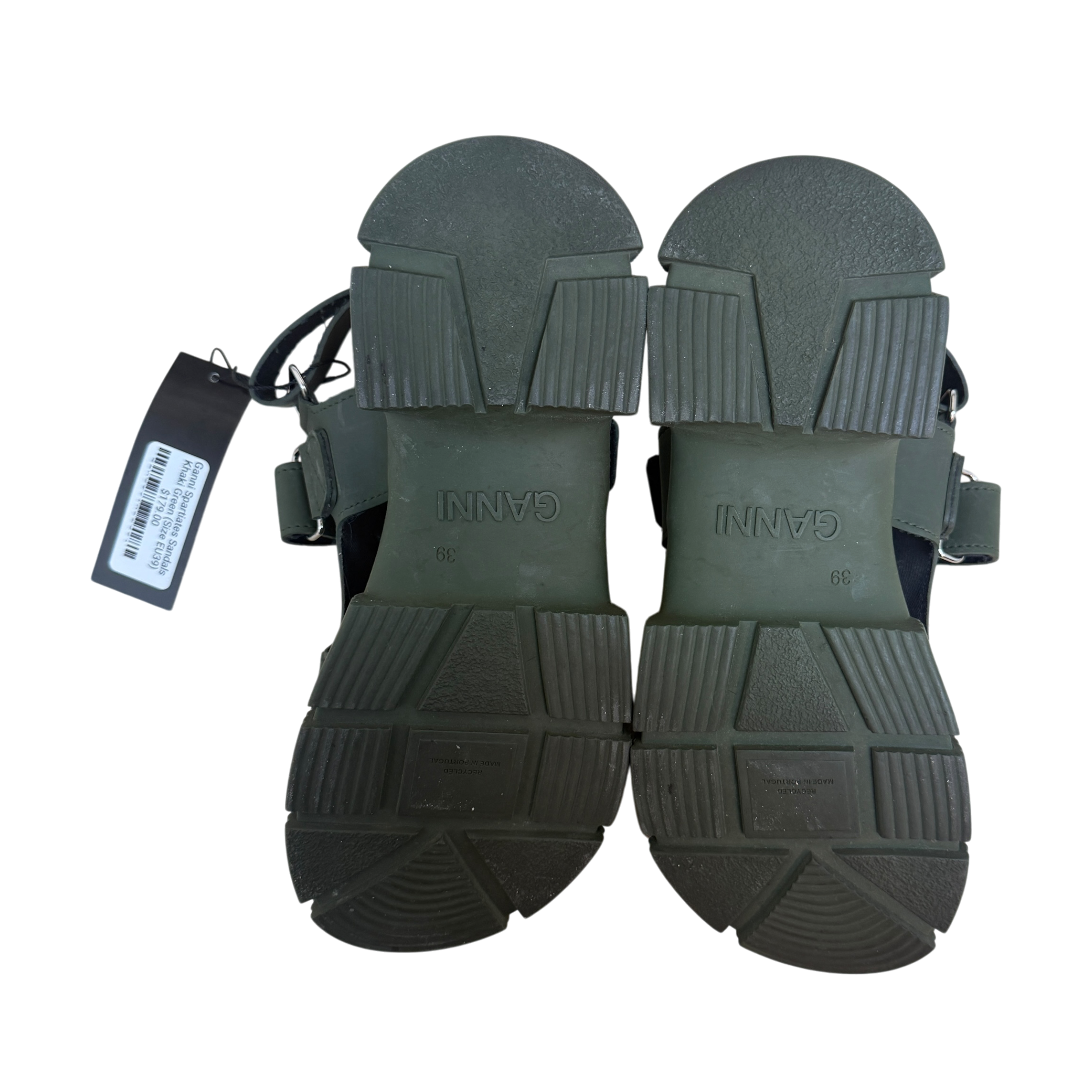 Ganni Spartiates Sandals Khaki Green (Size EU39)