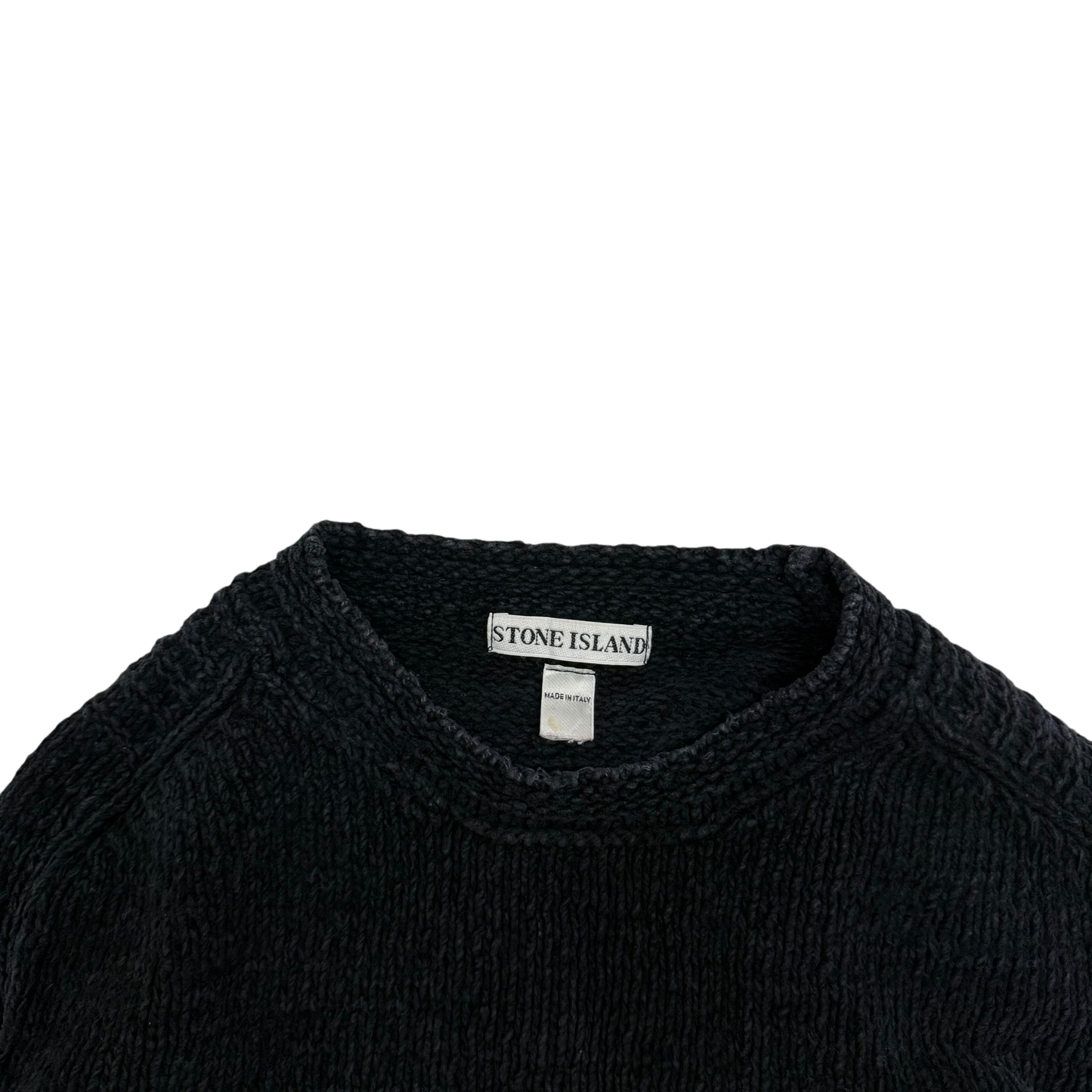 Stone Island AW00 Faded Heavy Ribbed Knit Sweatshirt (Size XL)