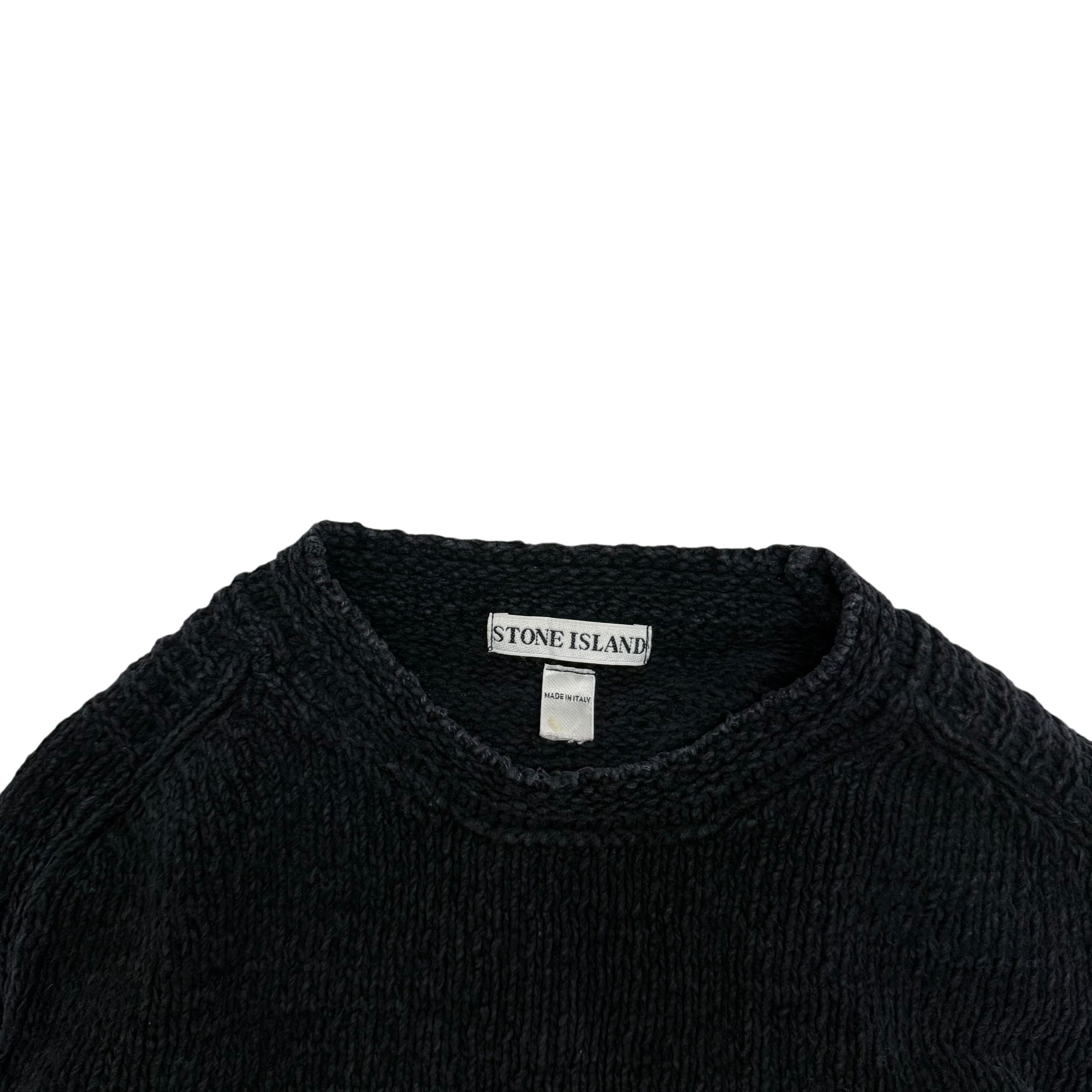 Stone Island AW00 Faded Heavy Ribbed Knit Sweatshirt (Size XL)
