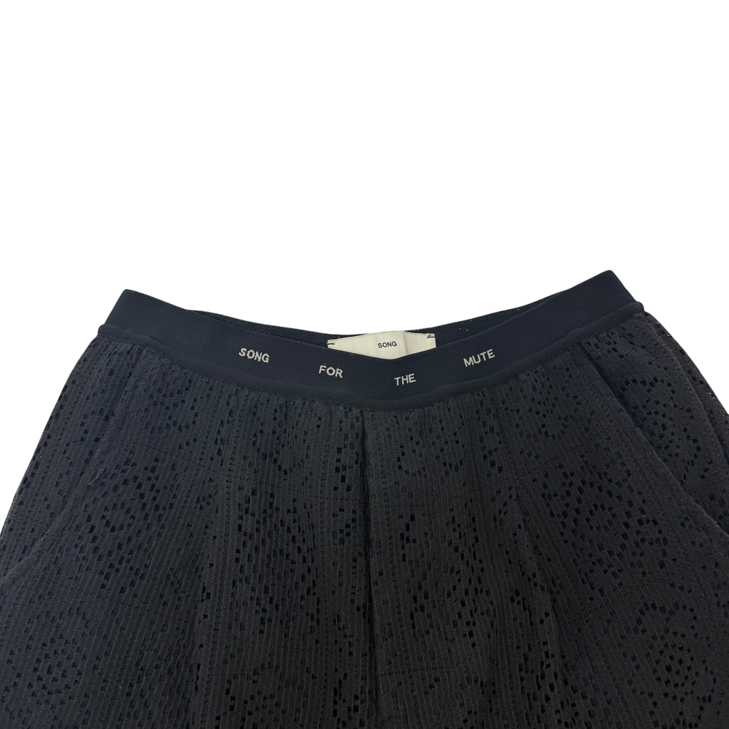Song For The Mute Branded Elasticised Double-Layer Shorts Black (Size M)