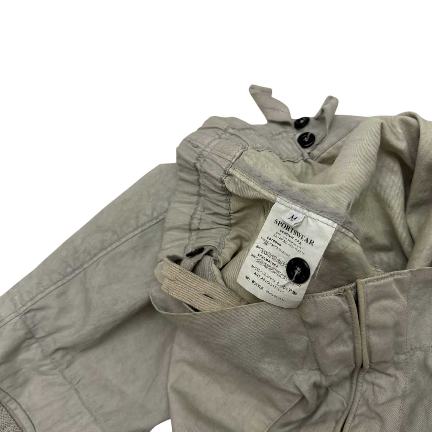 Stone Island SS 2004 Lino Flax Jacket Light Grey (Size M)