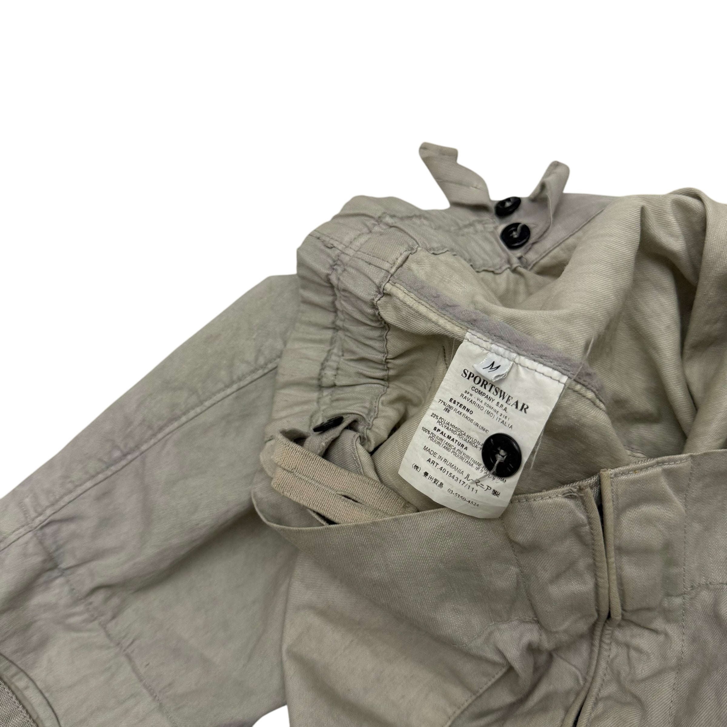 Stone Island SS 2004 Lino Flax Jacket Light Grey (Size M)