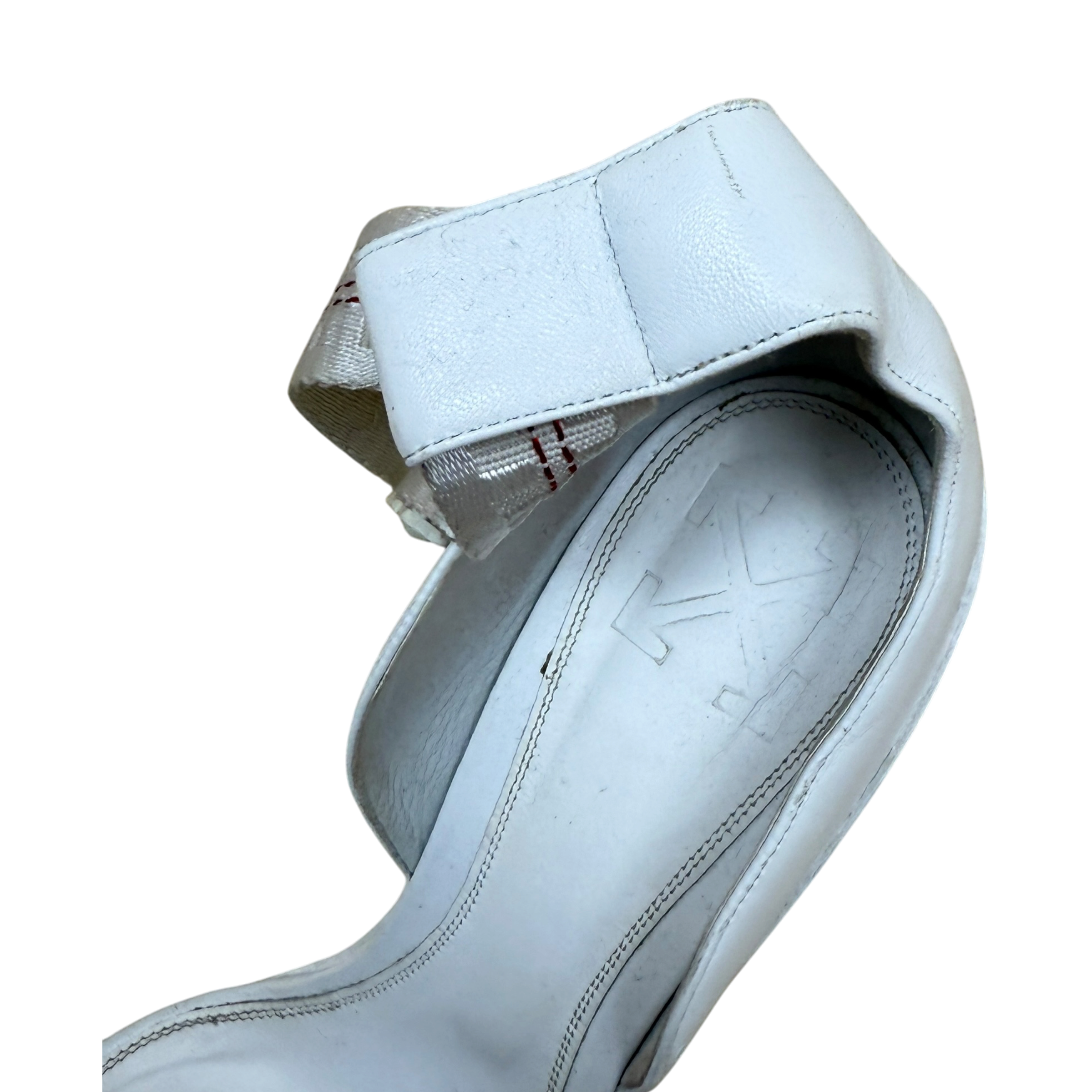 Off-White 100m Leather Heels White (Size EU39)