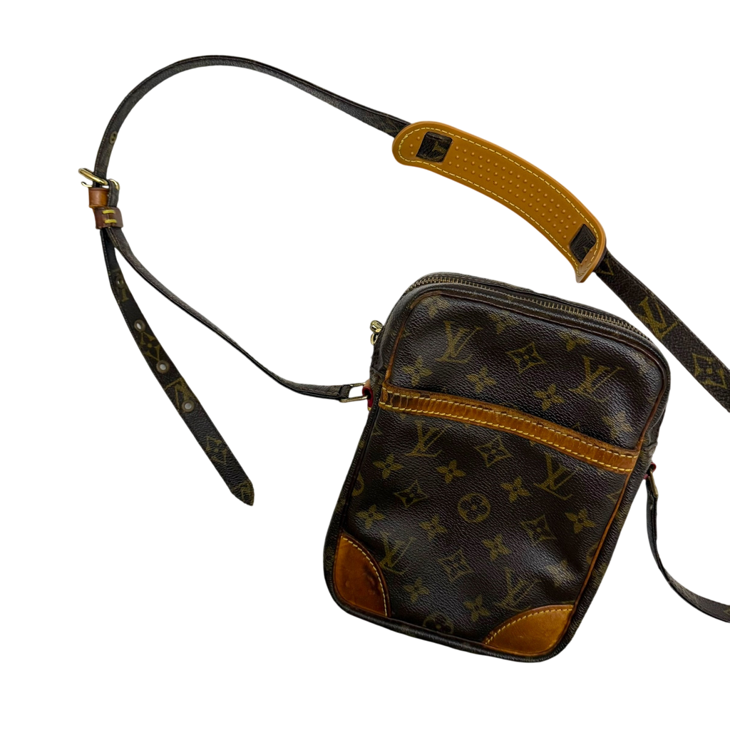 Louis Vuitton 2003 Monogram Danube Leather Crossbody Bag Brown