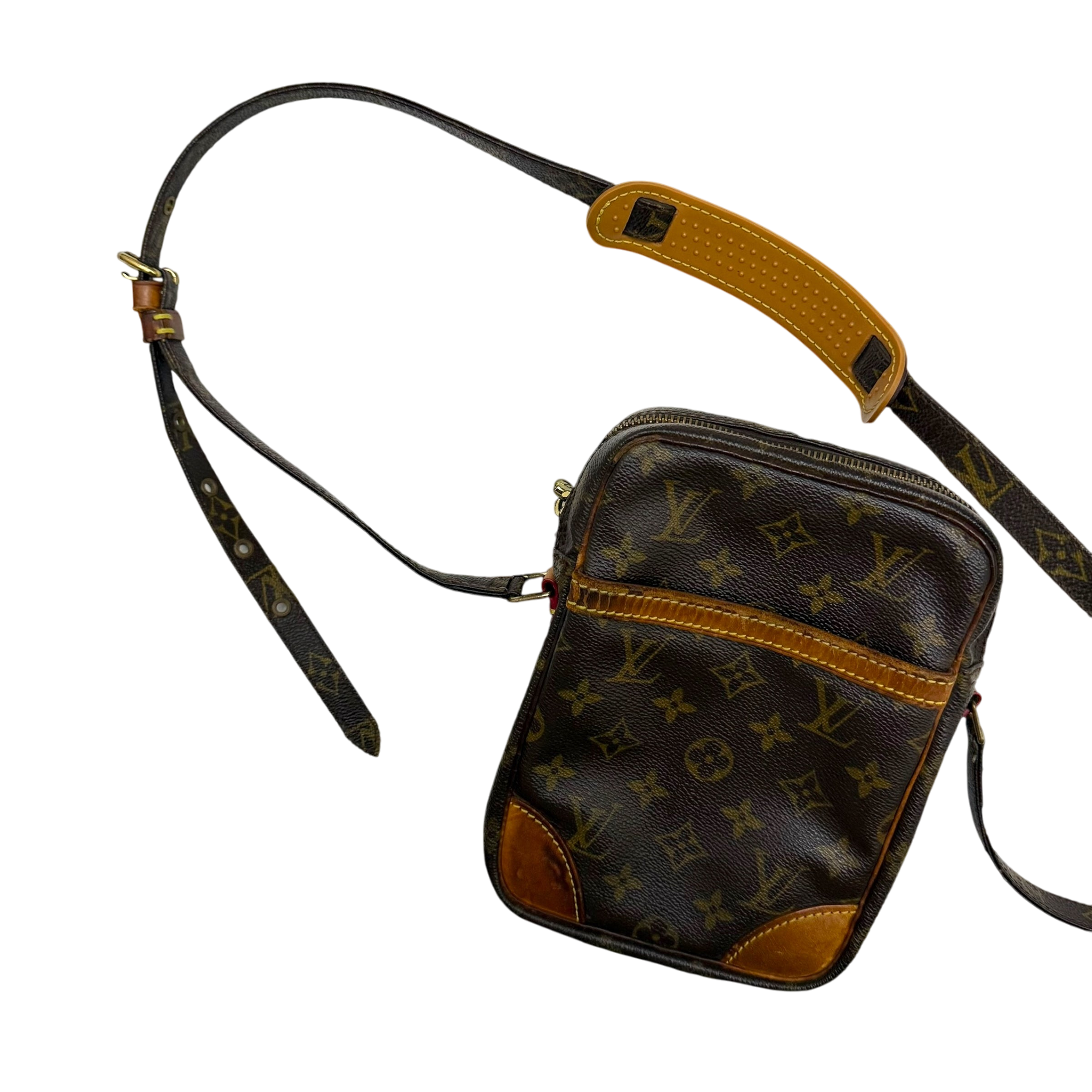 Louis Vuitton 2003 Monogram Danube Leather Crossbody Bag Brown
