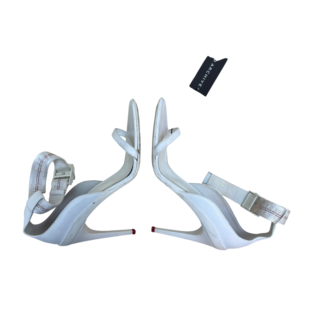 Off-White 100m Leather Heels White (Size EU39)