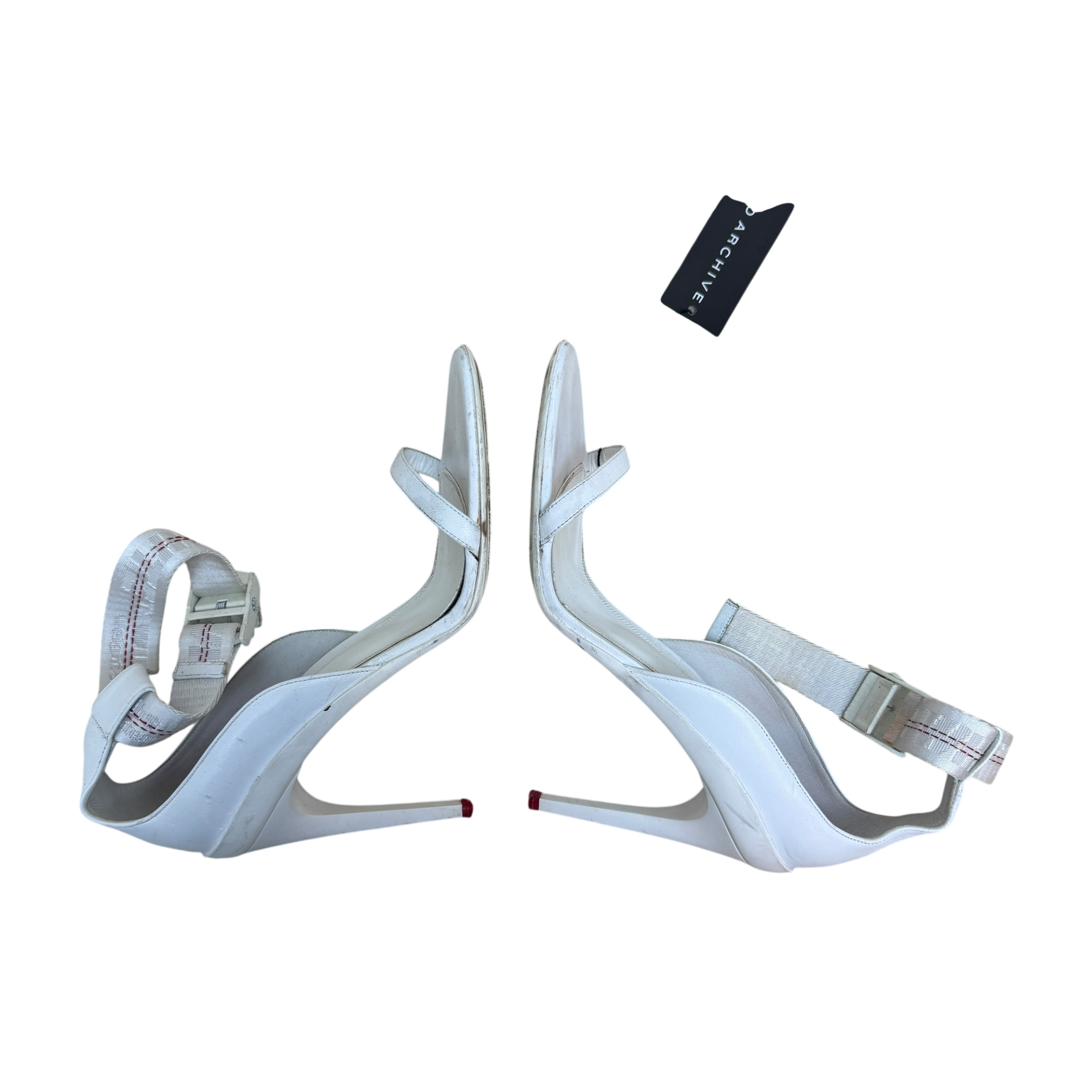 Off-White 100m Leather Heels White (Size EU39)