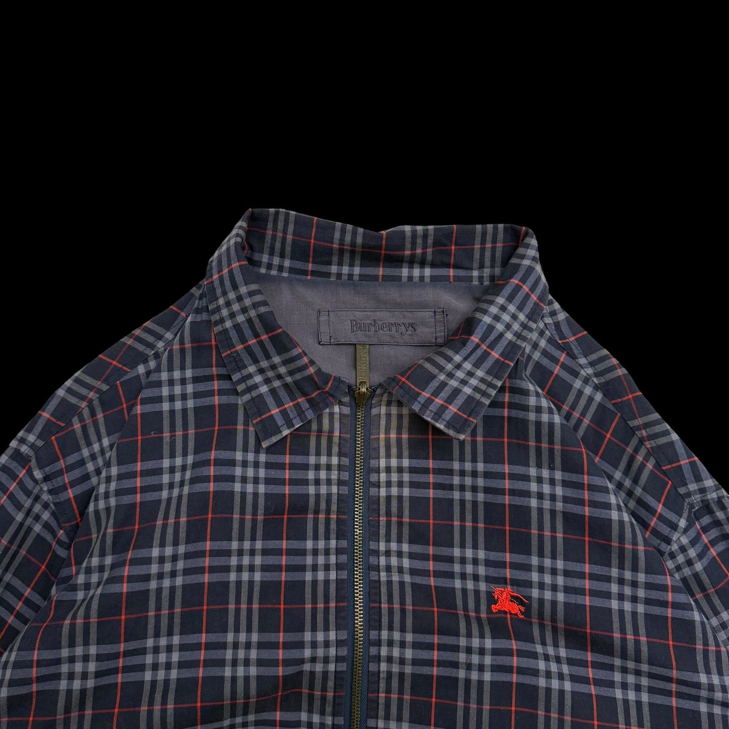 Burberry 90s Nova Check Reversible Harrington Jacket Navy (Fits M–L)