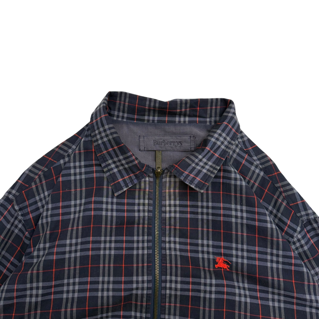 Burberry 90s Nova Check Reversible Harrington Jacket Navy (Fits M–L)