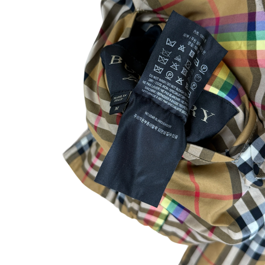 Burberry SS18 Reversible Rainbow Nova Check Harrington Jacket (Size L)
