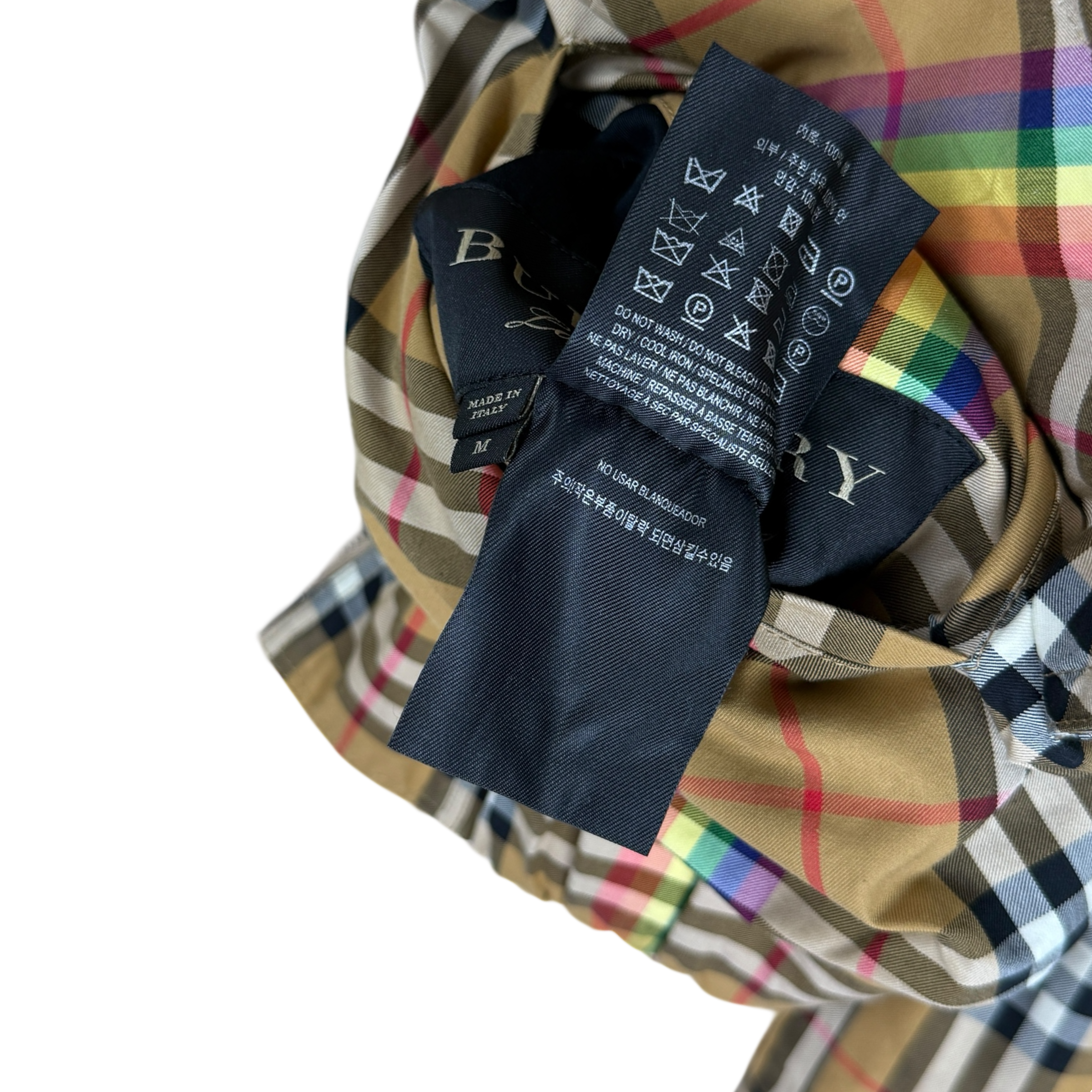Burberry SS18 Reversible Rainbow Nova Check Harrington Jacket (Size L)