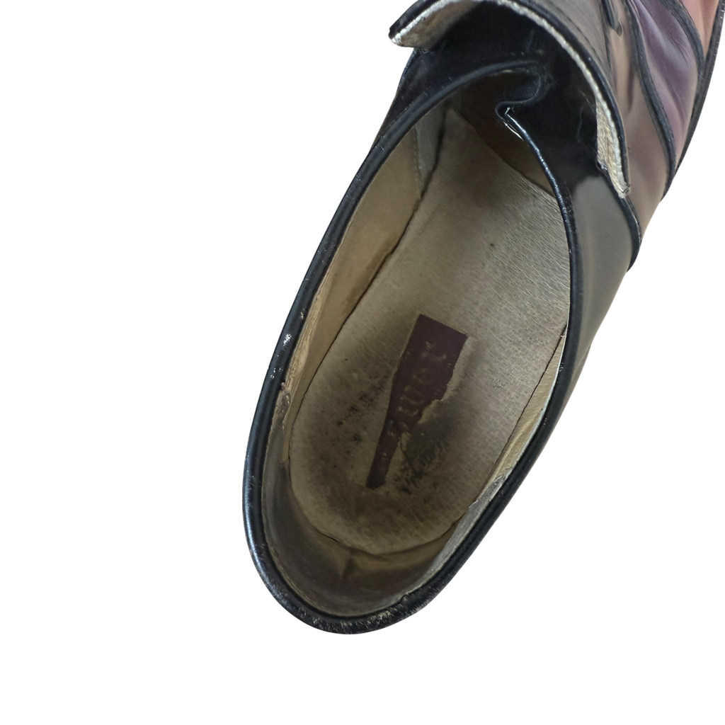 1970s Leather Patterned Loafers Black/Multi (EU45/US11-12)