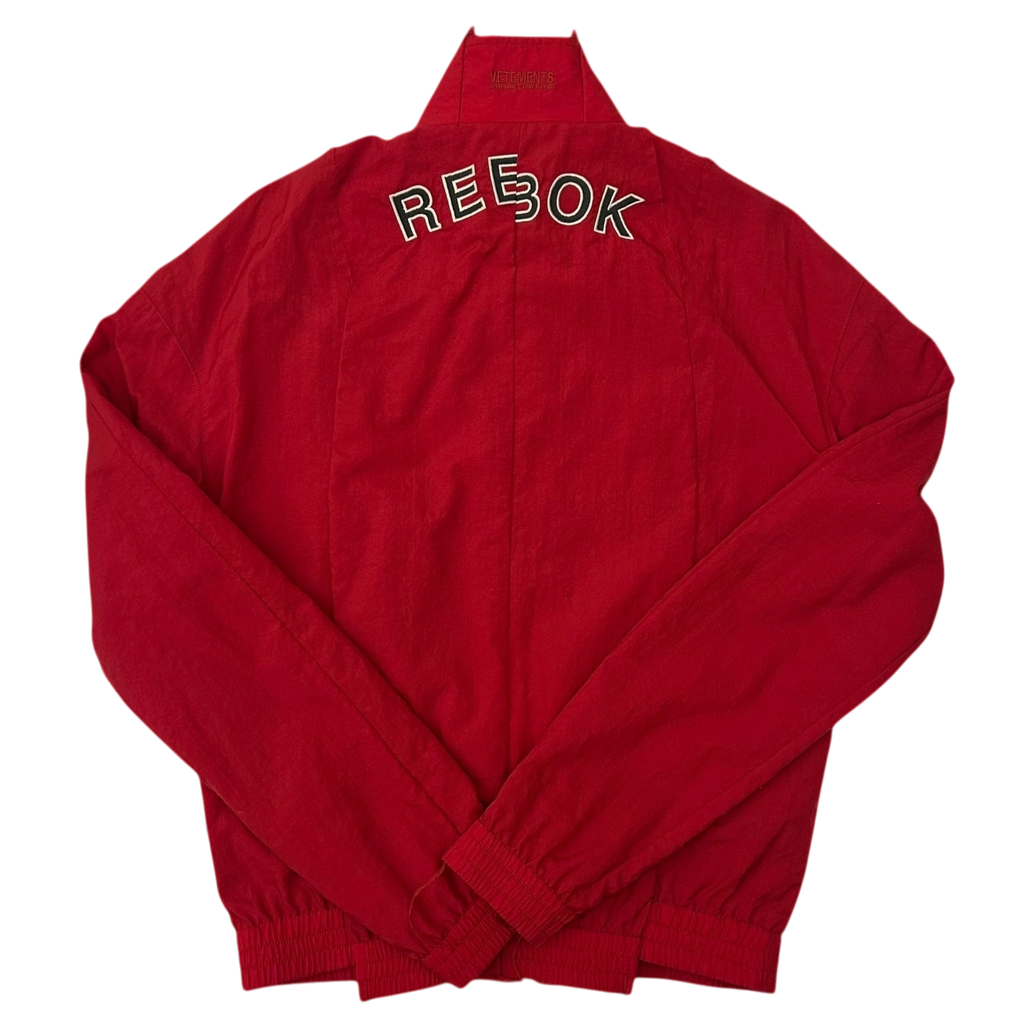2018 Vetements x Reebok Reworked Distressed Track Jacket Red (Size S Womens)