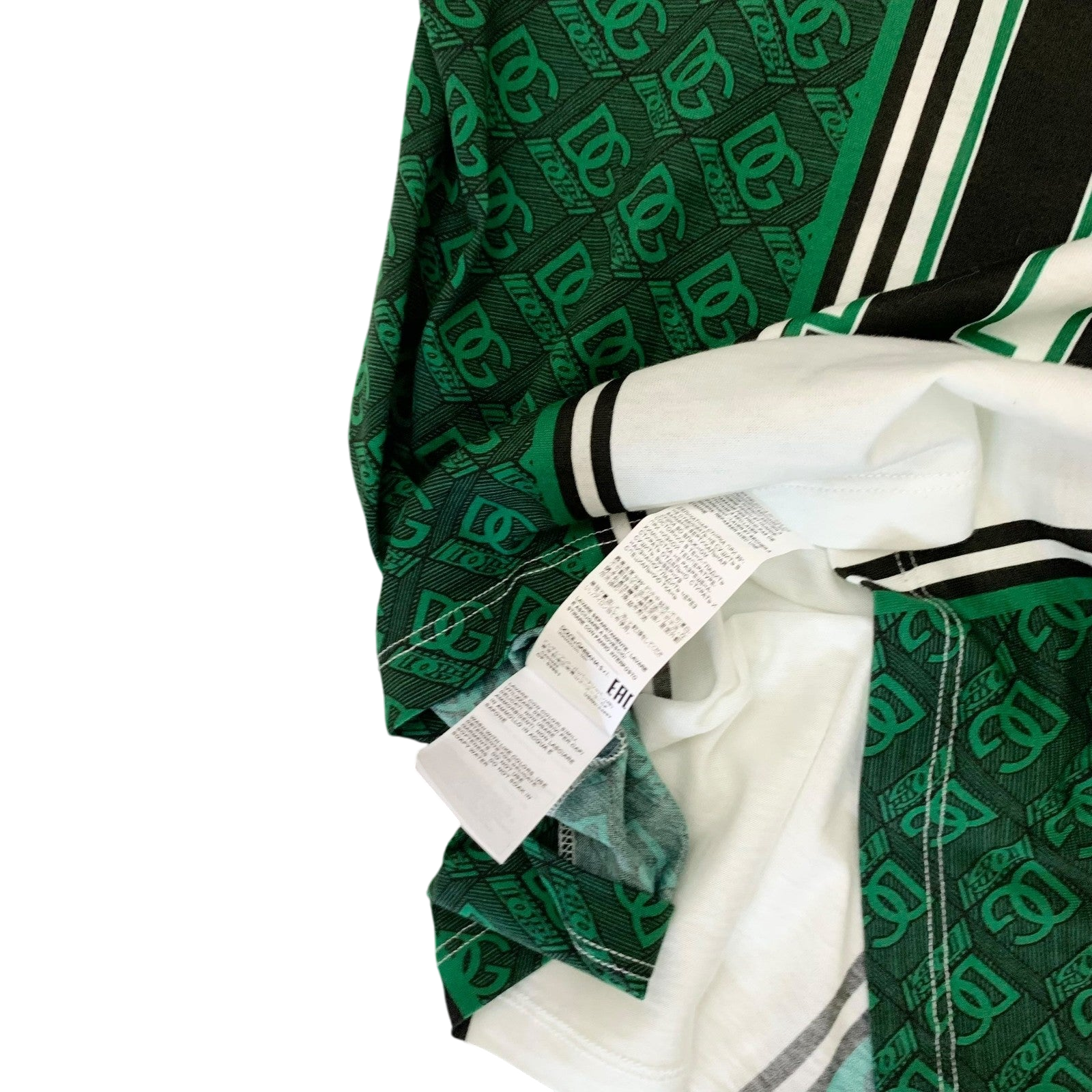 Dolce & Gabbana Interlocked Logo Football T-shirt Green/White (fits S-M womens)