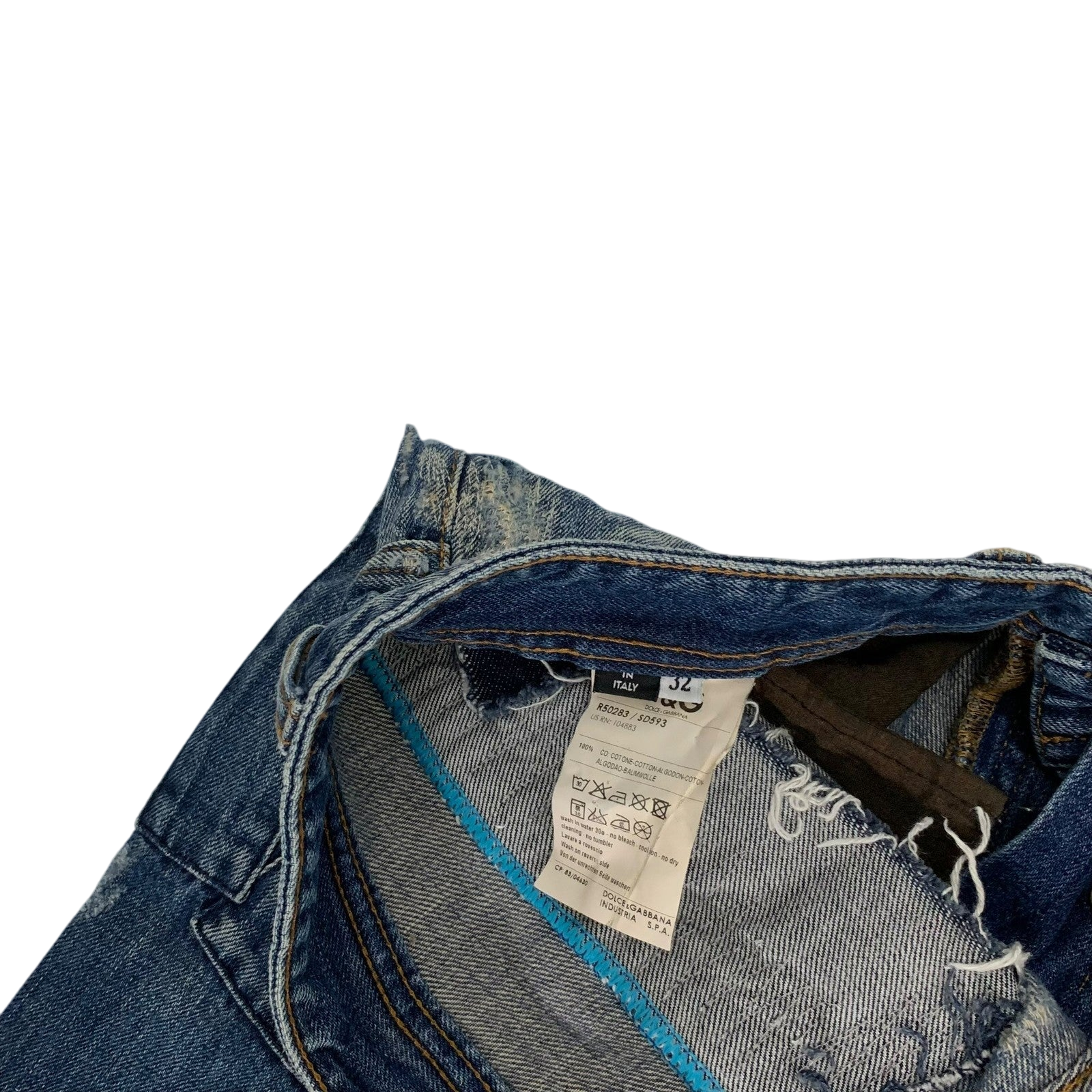 Dolce & Gabbana 2000s Patchwork Boro Distressed Jeans (Size 32”)