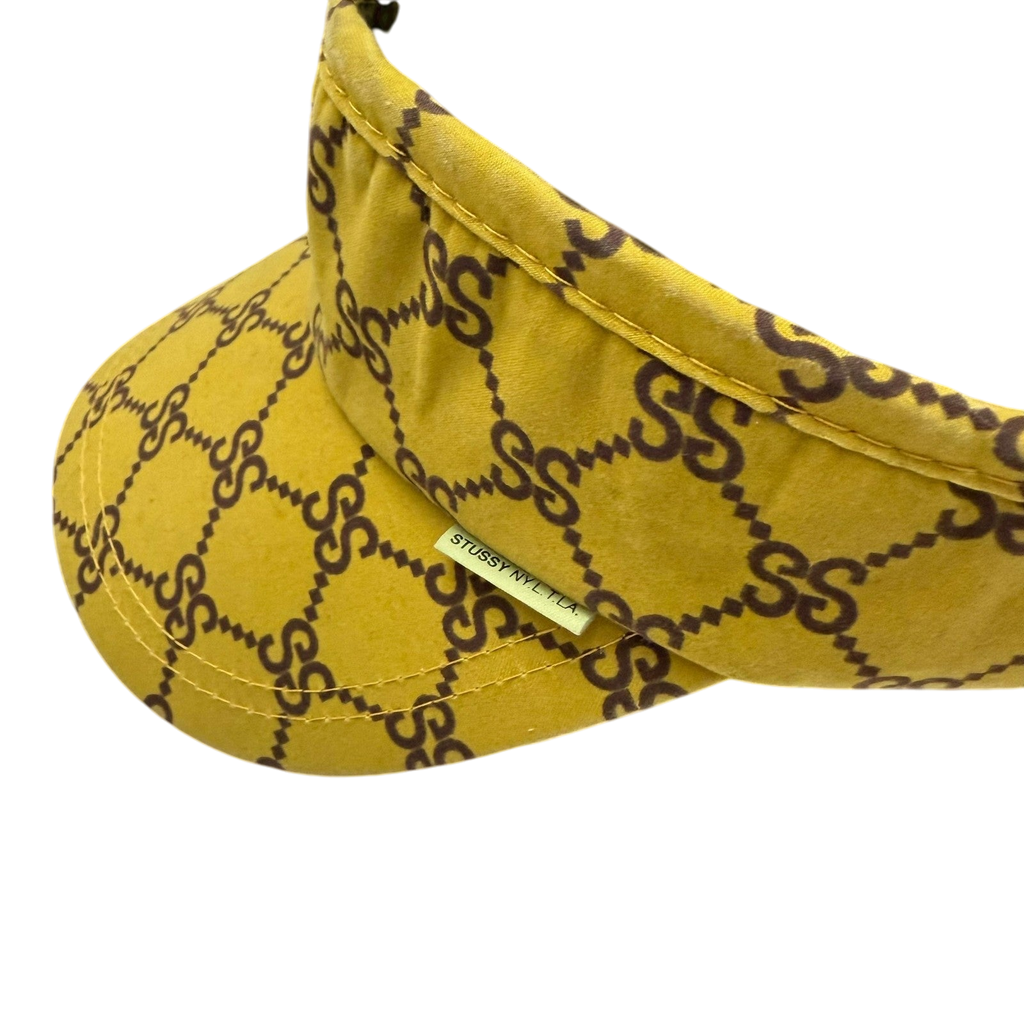 Stussy Vintage 2001 ‘Stucci’ Monogram Visor Yellow