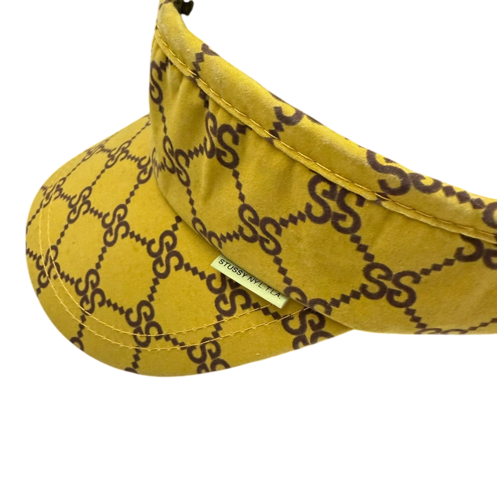 Stussy Vintage 2001 ‘Stucci’ Monogram Visor Yellow