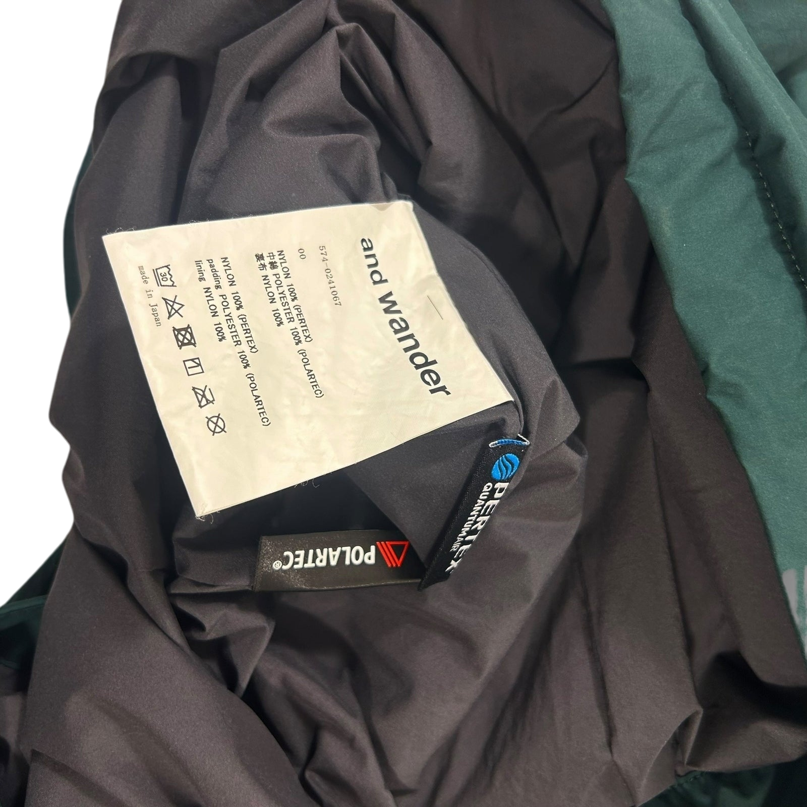 And Wander PrimaLoft Coat Green (Fits S/M)