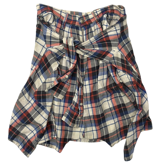 R13 Multi Coloured Cotton Plaid Skirt (Size 31”)