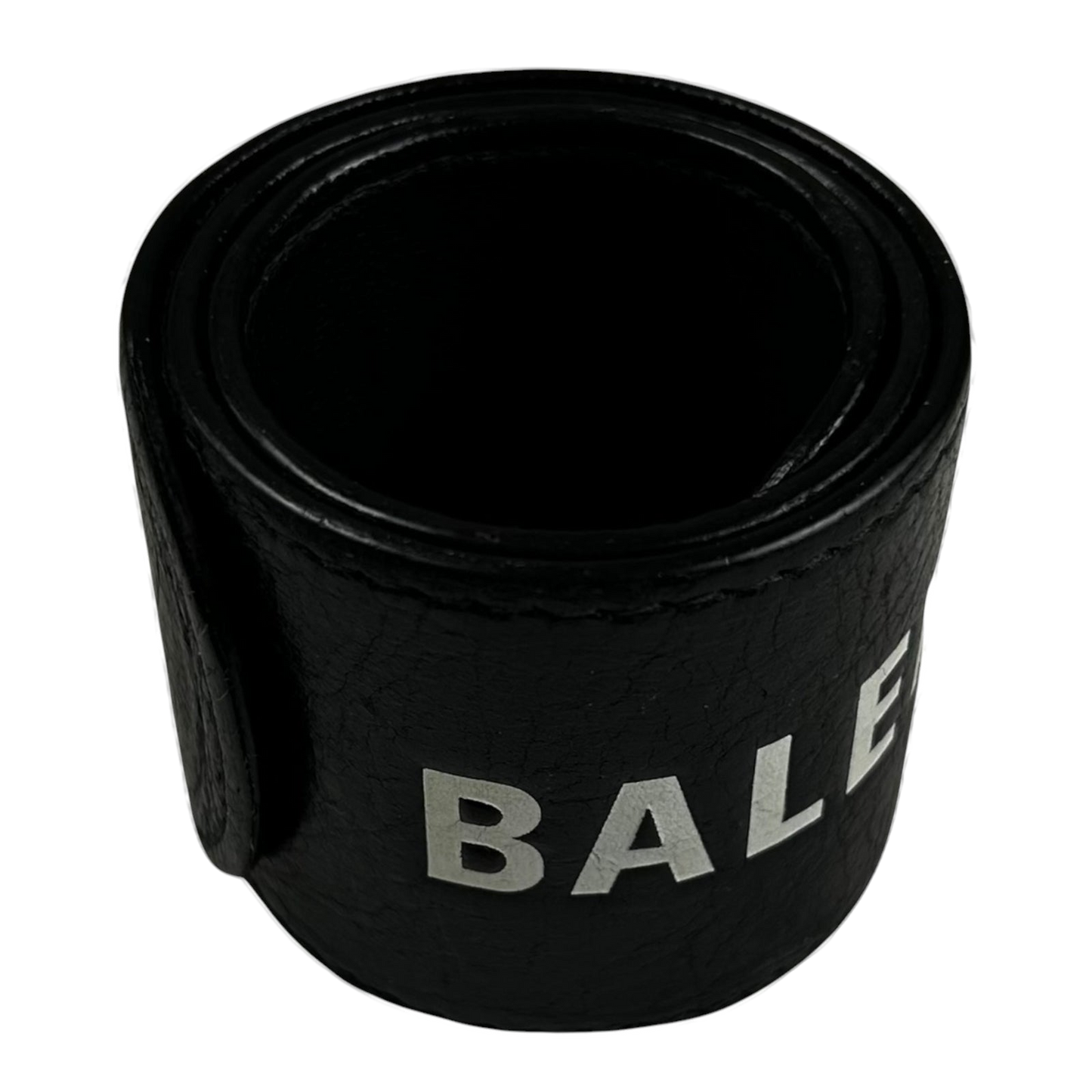 Balenciaga Black Snap Leather Cycle Bracelet