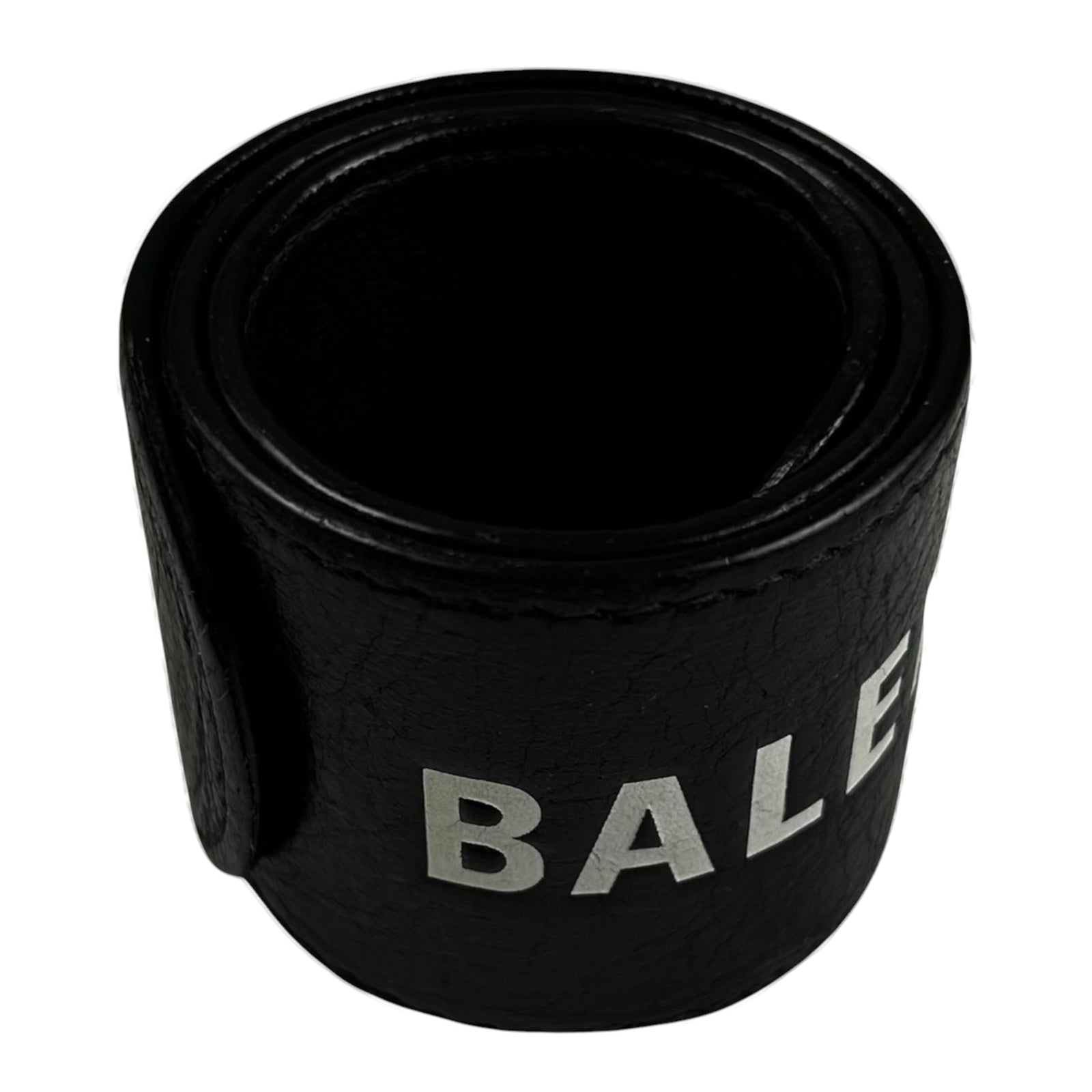 Balenciaga Black Snap Leather Cycle Bracelet