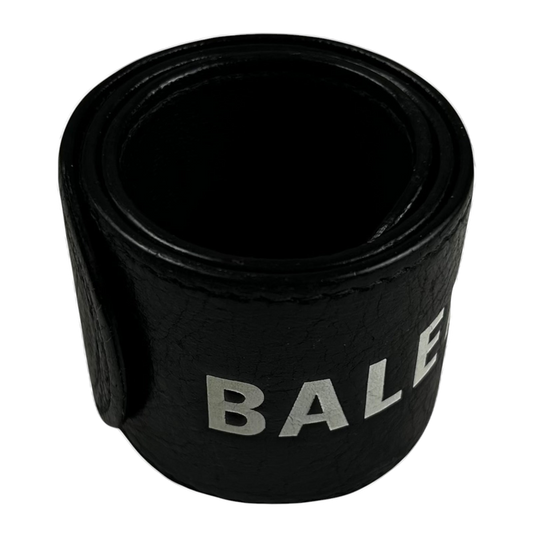 Balenciaga Black Snap Leather Cycle Bracelet