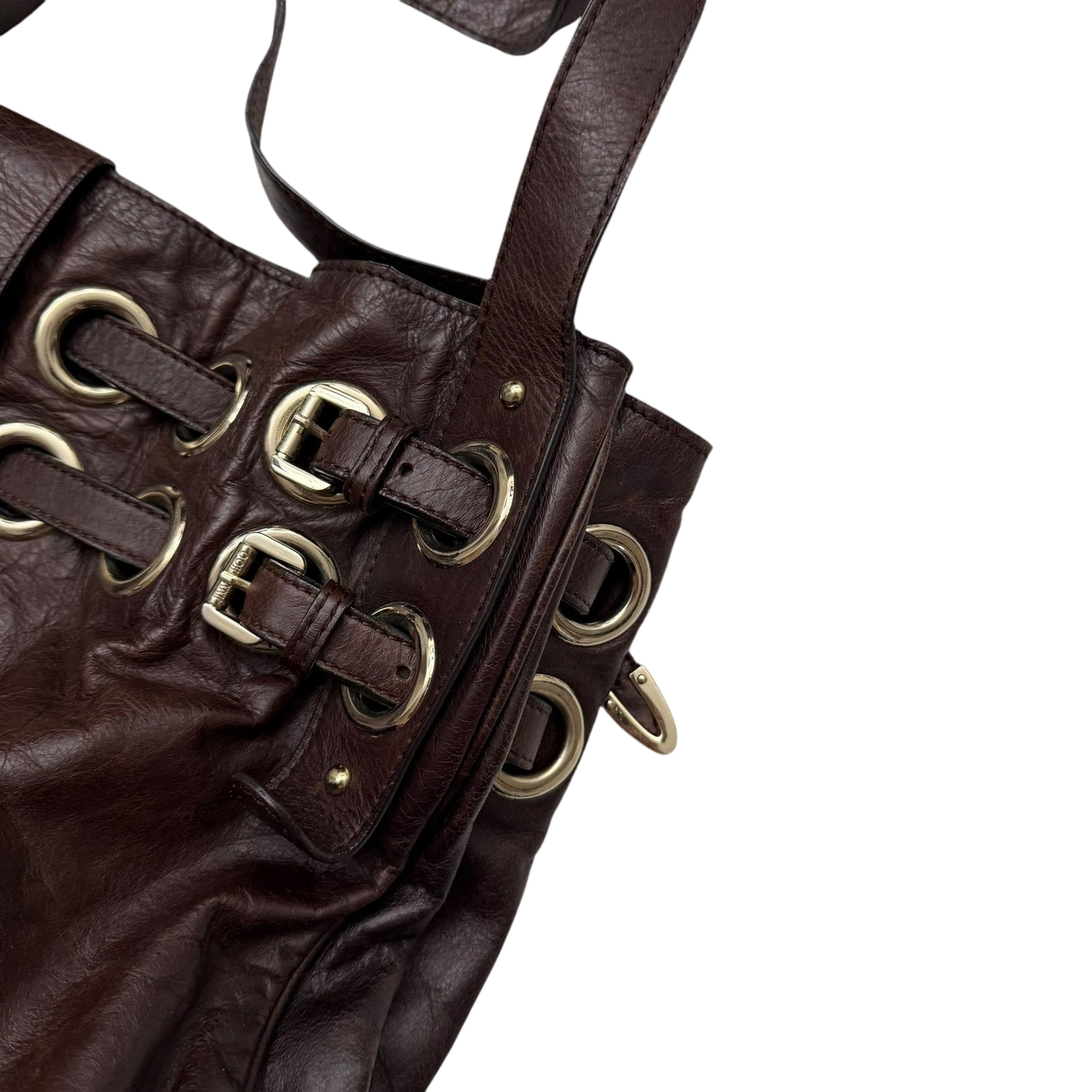 Jimmy Choo Ramona Leather Shoulder Bag Brown