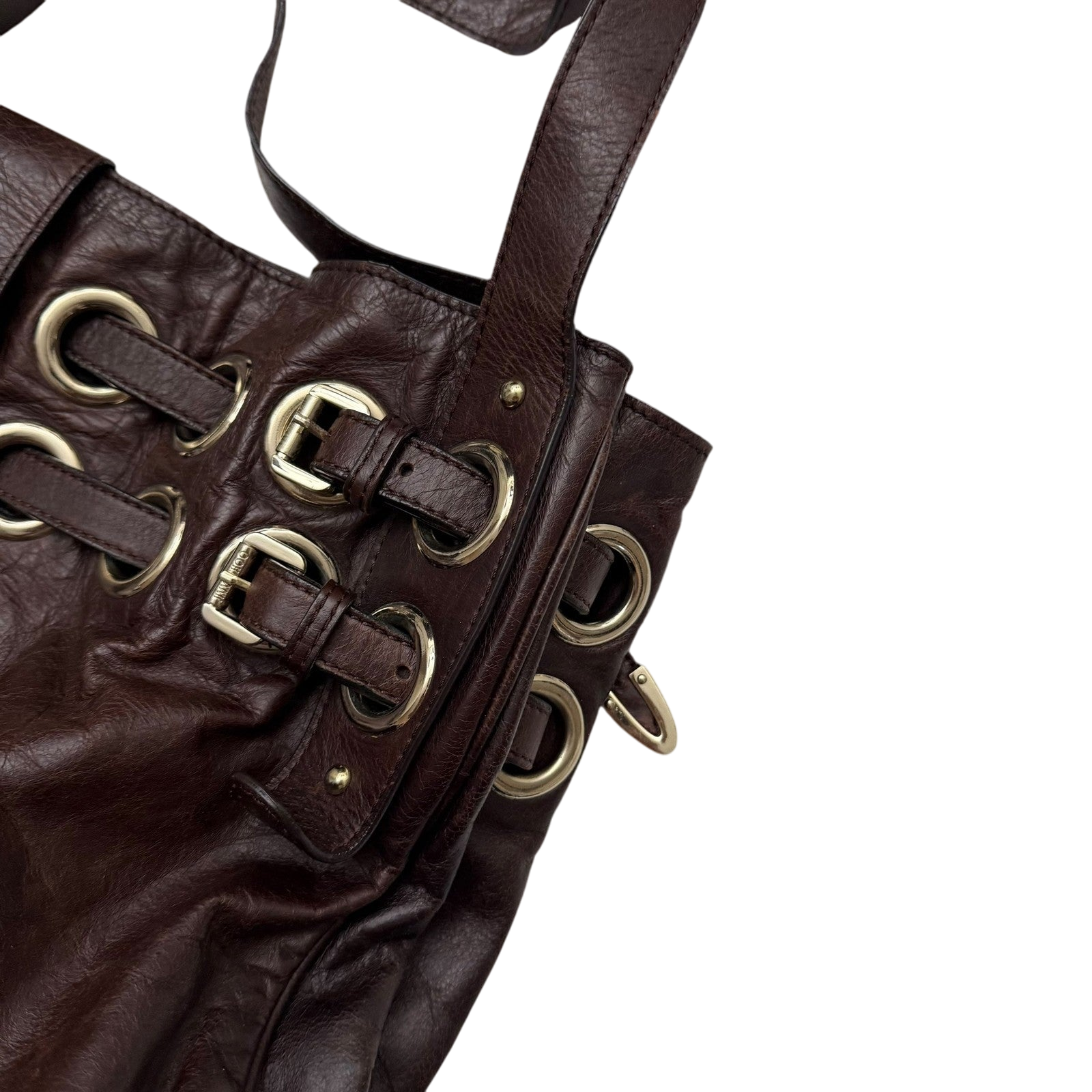 Jimmy Choo Ramona Leather Shoulder Bag Brown