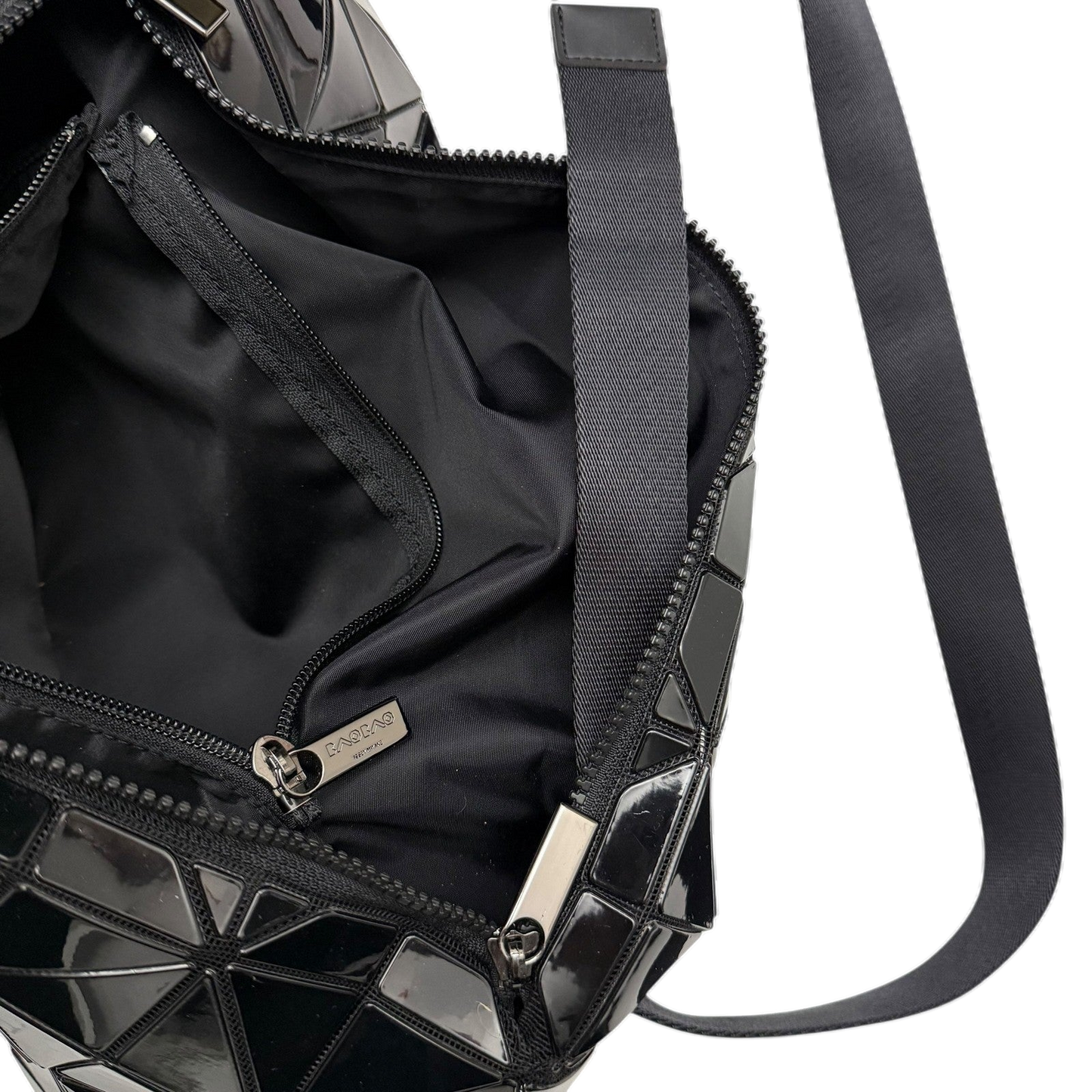 Bao Bao Issey Miyake Geometric-Panelled Large Cross Body Bag Black