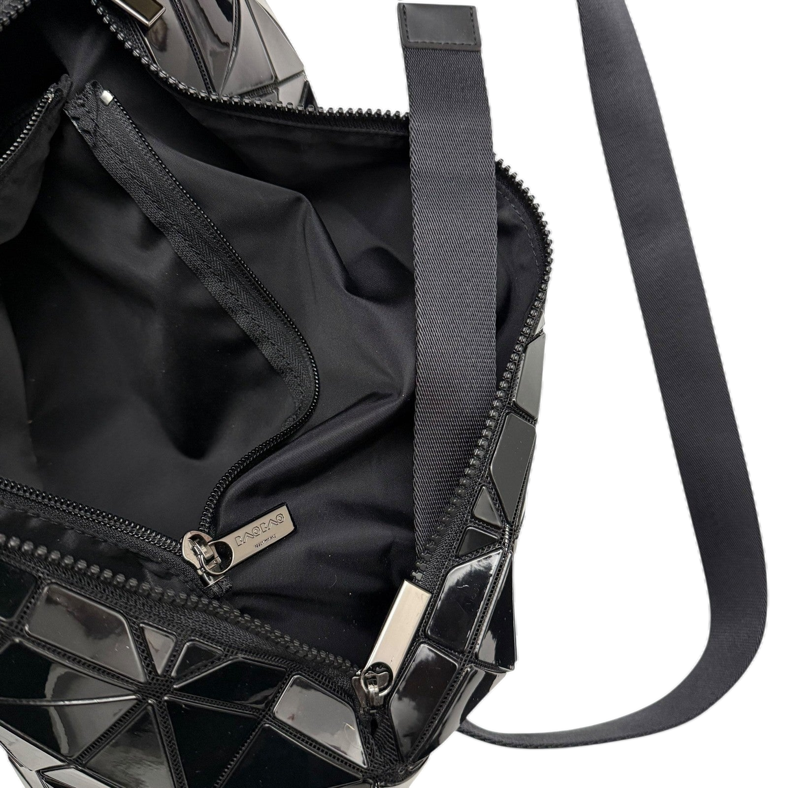 Bao Bao Issey Miyake Geometric-Panelled Large Cross Body Bag Black