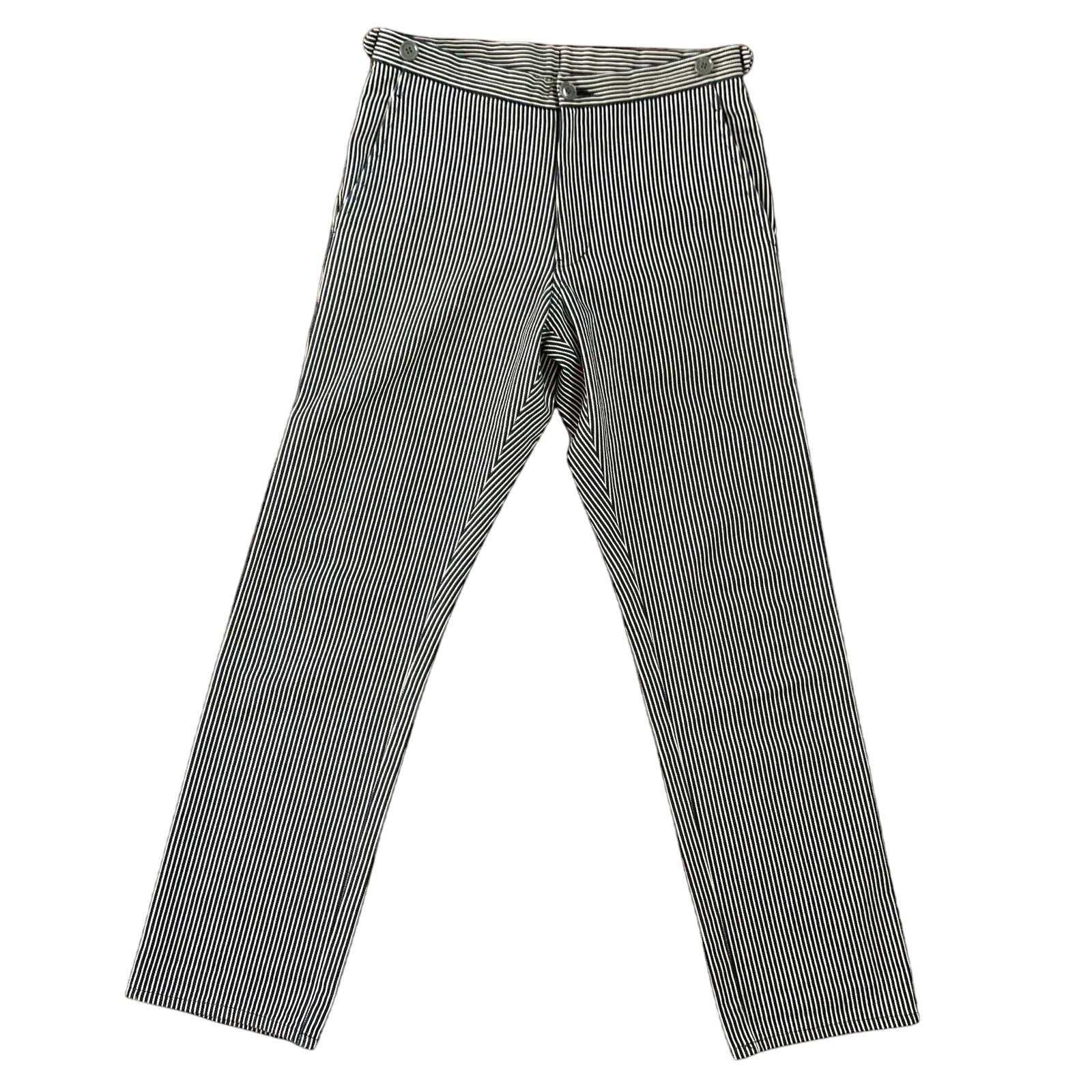 Comme Des AD2001 Garçons Homme Heavy Navy / White Pinstripe Pants (Size S)