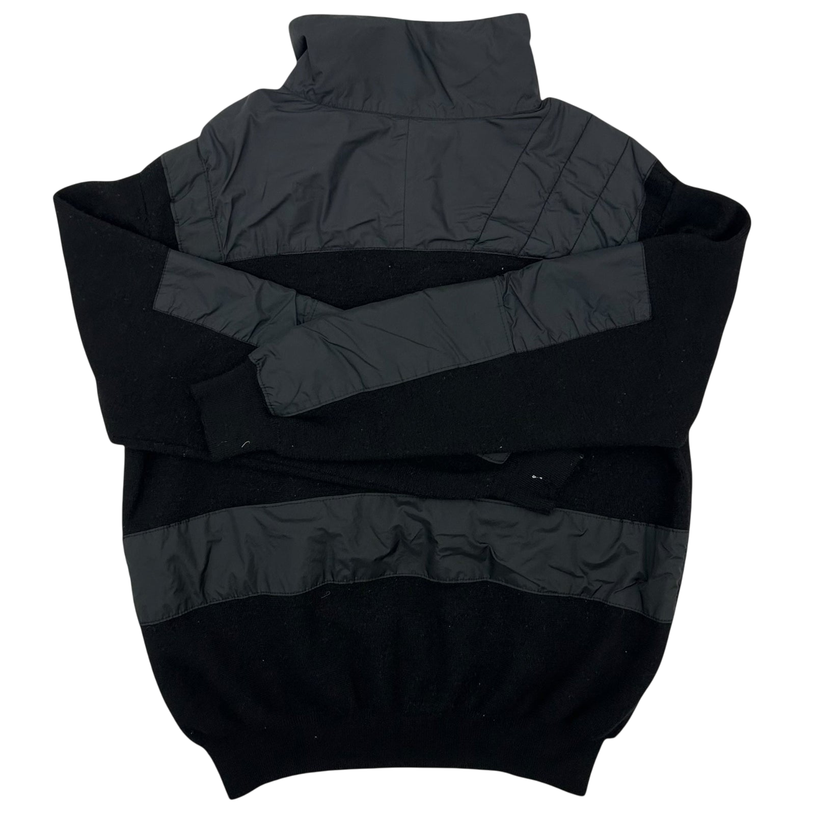 Vintage Prada Sport Layered Wool Nylon Zip Knit Sweater (Fits M)