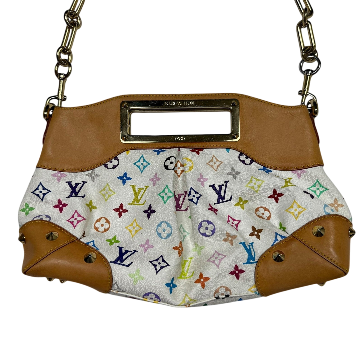 Louis Vuitton Judy Murakami Monogram Leather Bag White