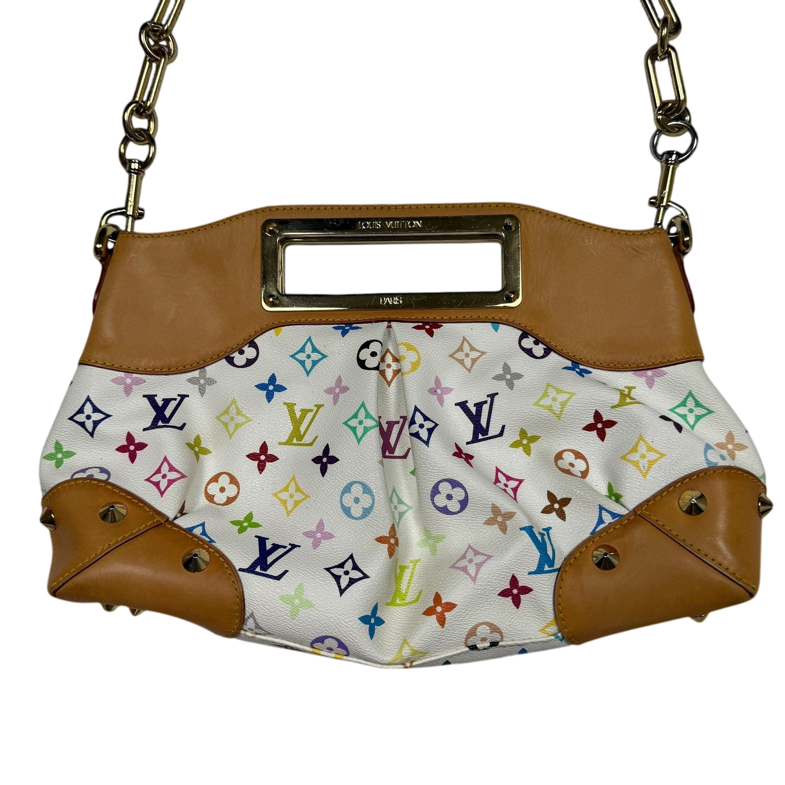 Louis Vuitton Judy Murakami Monogram Leather Bag White