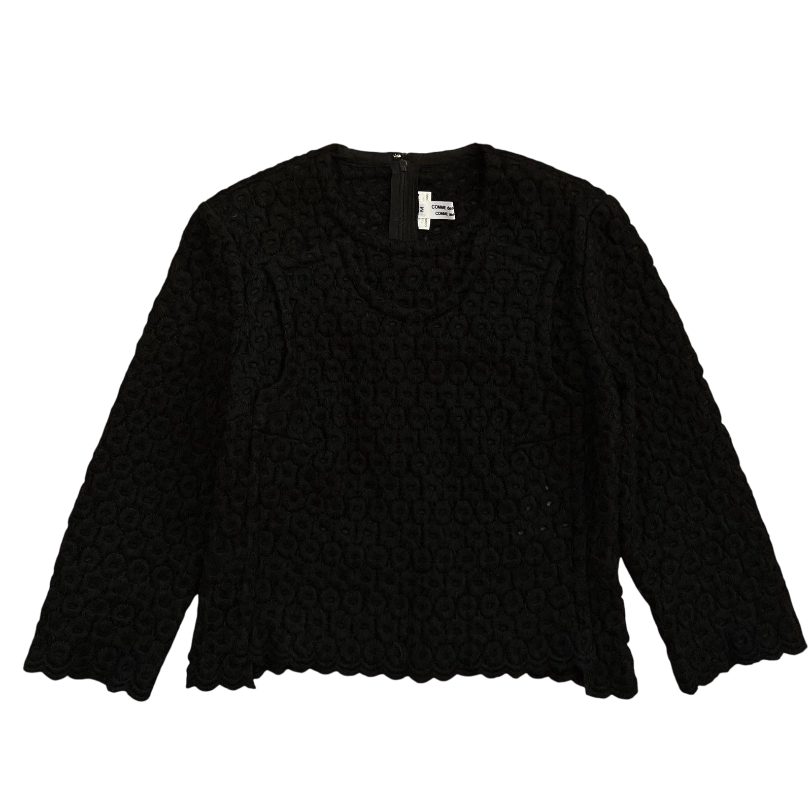 AD2012 Comme Des Garçons Black Wool Blend Top (Fits S)