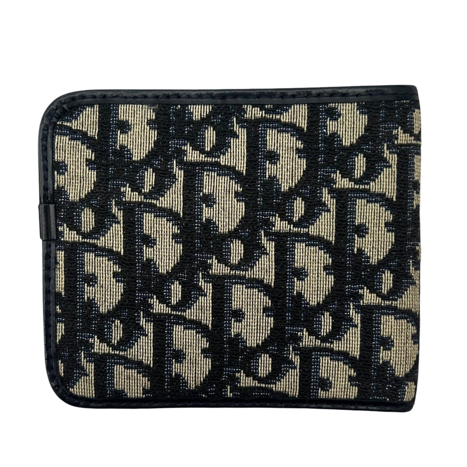 Christian Dior Oblique Trotter Bifold Wallet Navy / Beige