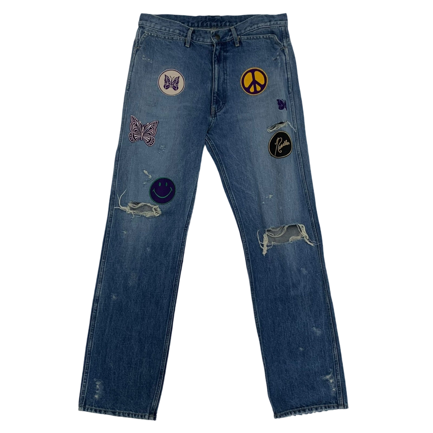 Needles Assorted Patches Straight Jeans (Size L)