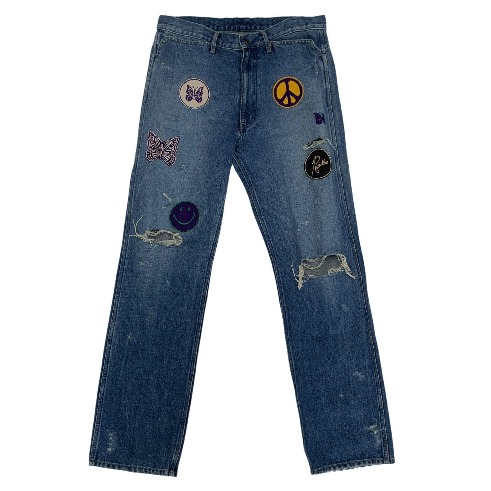 Needles Assorted Patches Straight Jeans (Size L)