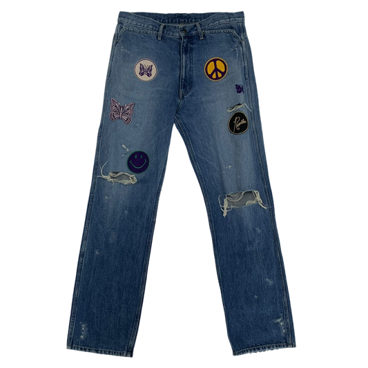 Needles Assorted Patches Straight Jeans (Size L)
