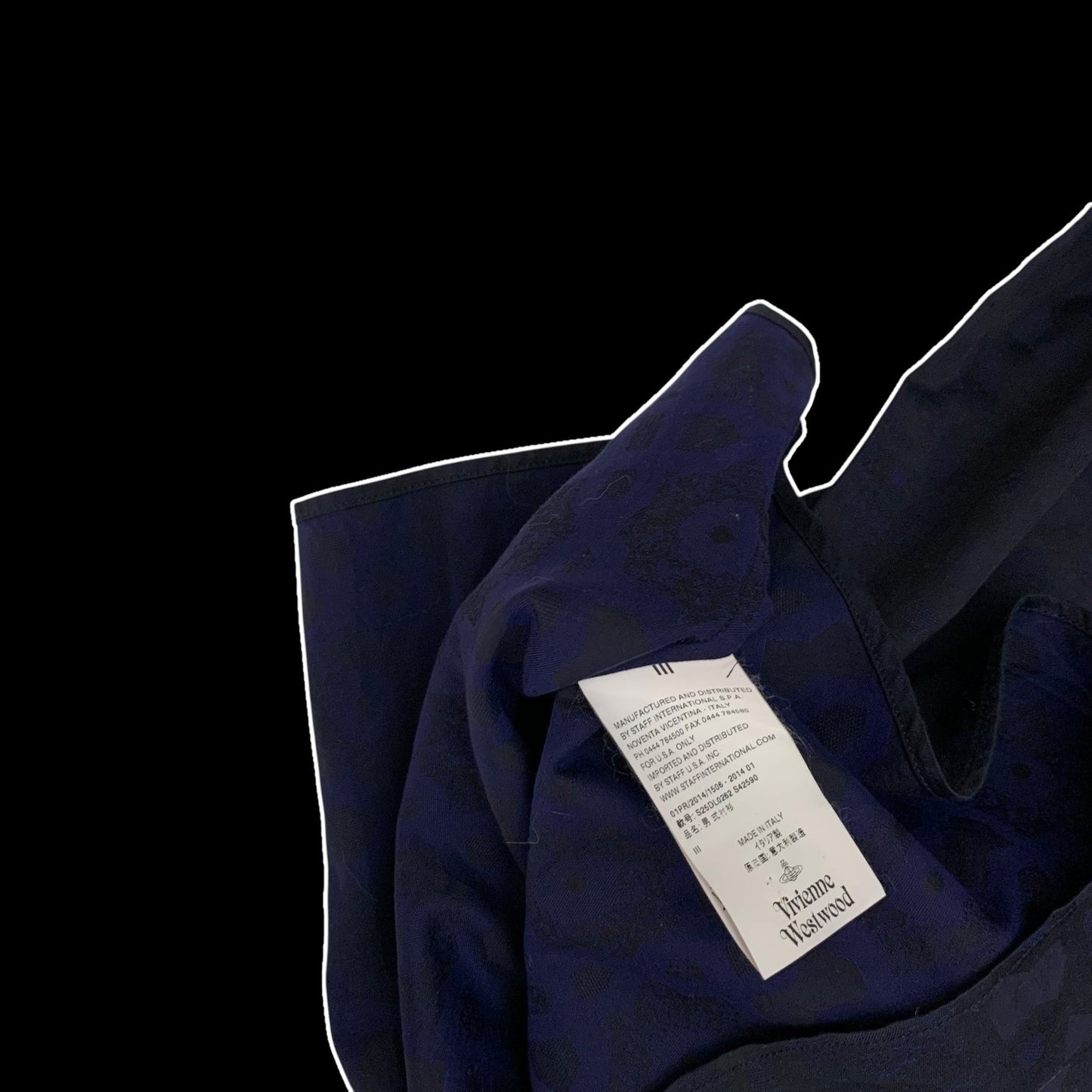 Vivienne Westwood Man Patterned Button-Up Shirt Navy (Fits M)