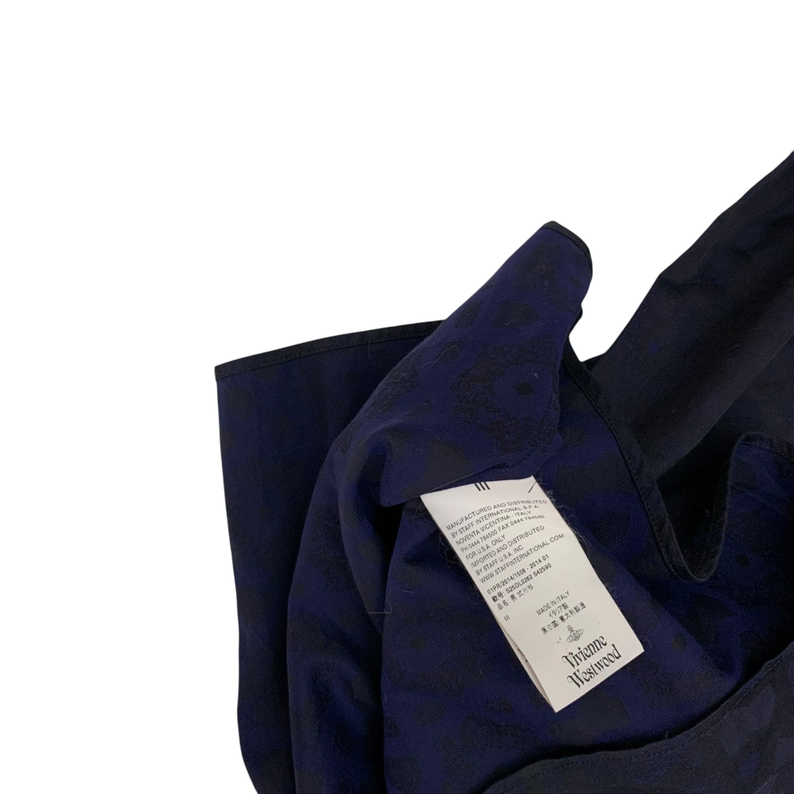 Vivienne Westwood Man Patterned Button-Up Shirt Navy (Fits M)