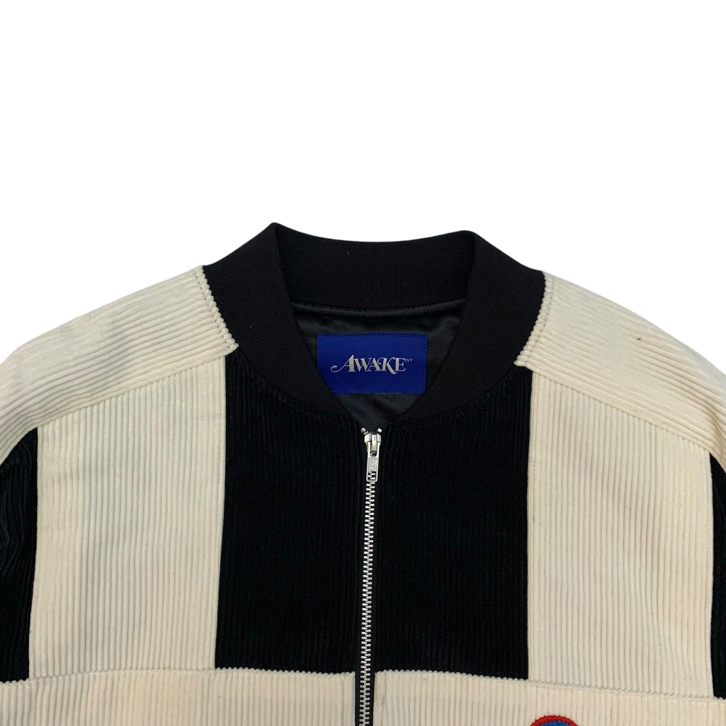Awake NY Chenille Patch Corduroy Logo Jacket Black/White (Size L)